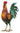 Gartenfigur Hahn aus Metall stehend mehrfarbig Höhe 39 cm Breite 38 cm - Lifestyle & More