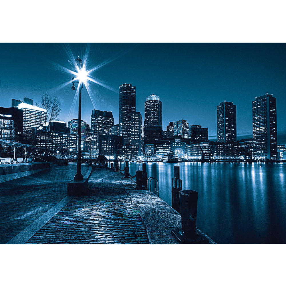 Vlies Fototapete New York Lichter Fluss blau