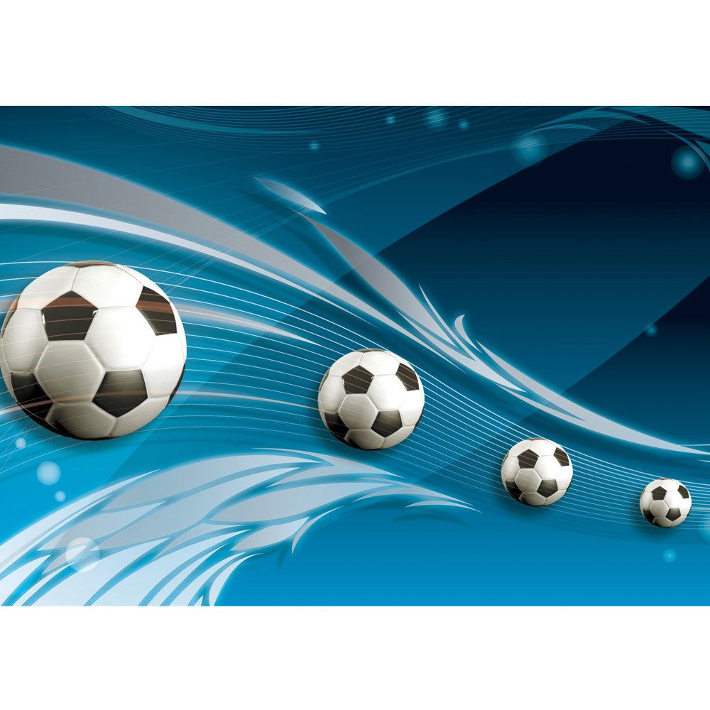 Nonwoven photo wallpaper football wallpaper ornaments football loops art blue