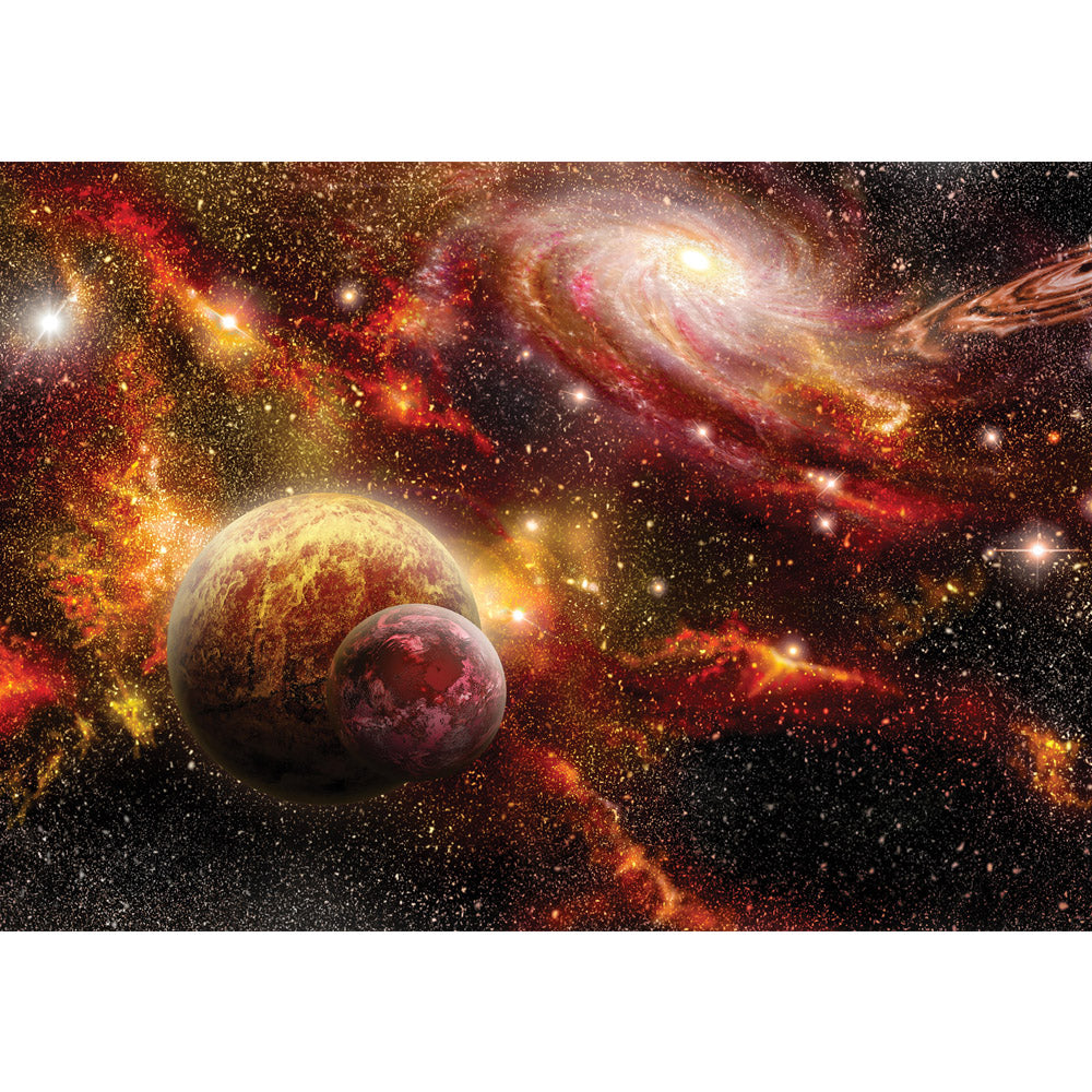 Nonwoven photo wallpaper sky wallpaper space universe galaxy stars planets sky orange