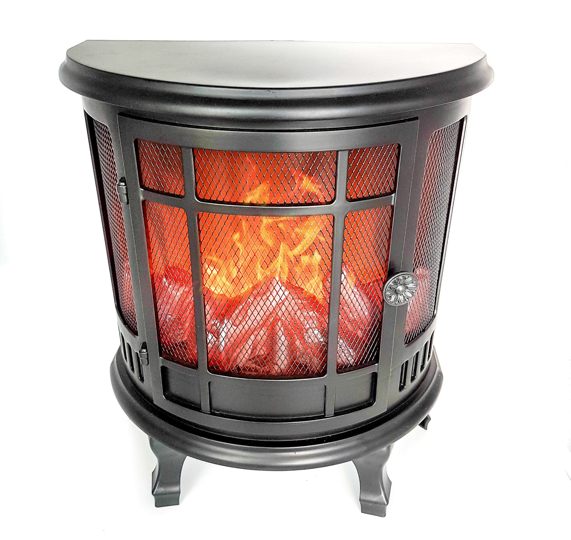 LED freestanding fireplace LED lantern black made of plastic 30x35 cm