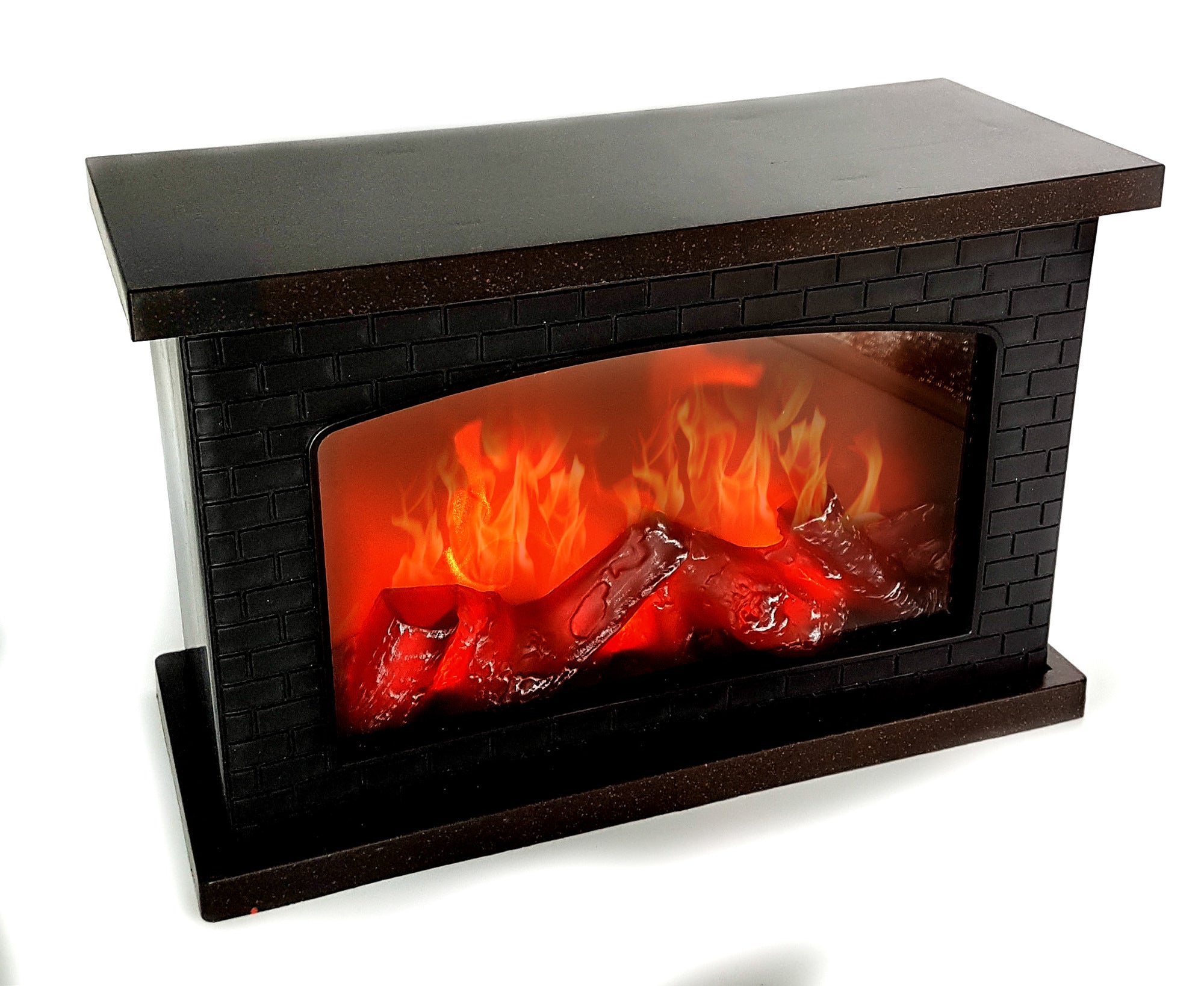 LED table fireplace LED lantern black made of plastic 30x20 cm