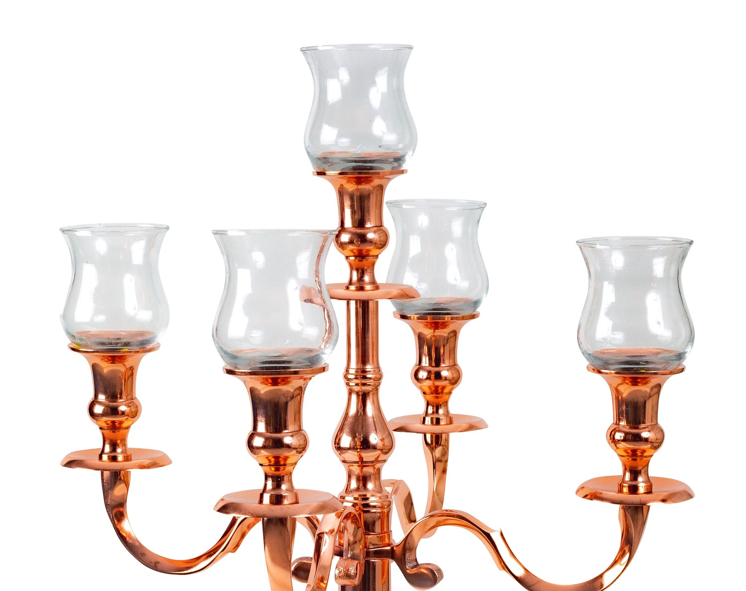 5 pieces matching glass inserts candle holder 5-armed candlestick candelabra height 10 cm