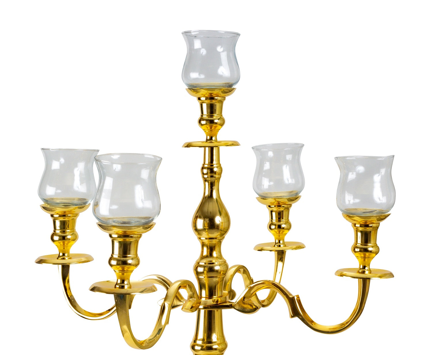 5 pieces matching glass inserts candle holder 5-armed candlestick candelabra height 11 cm