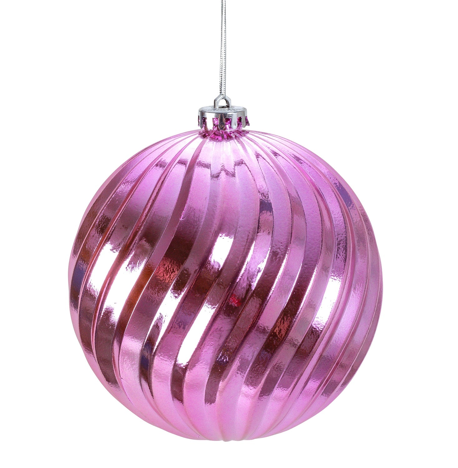 Grandes boules de Noël Boules de sapin de Noël SET de 4 pièces couleur rose brillant diamètre 15 cm