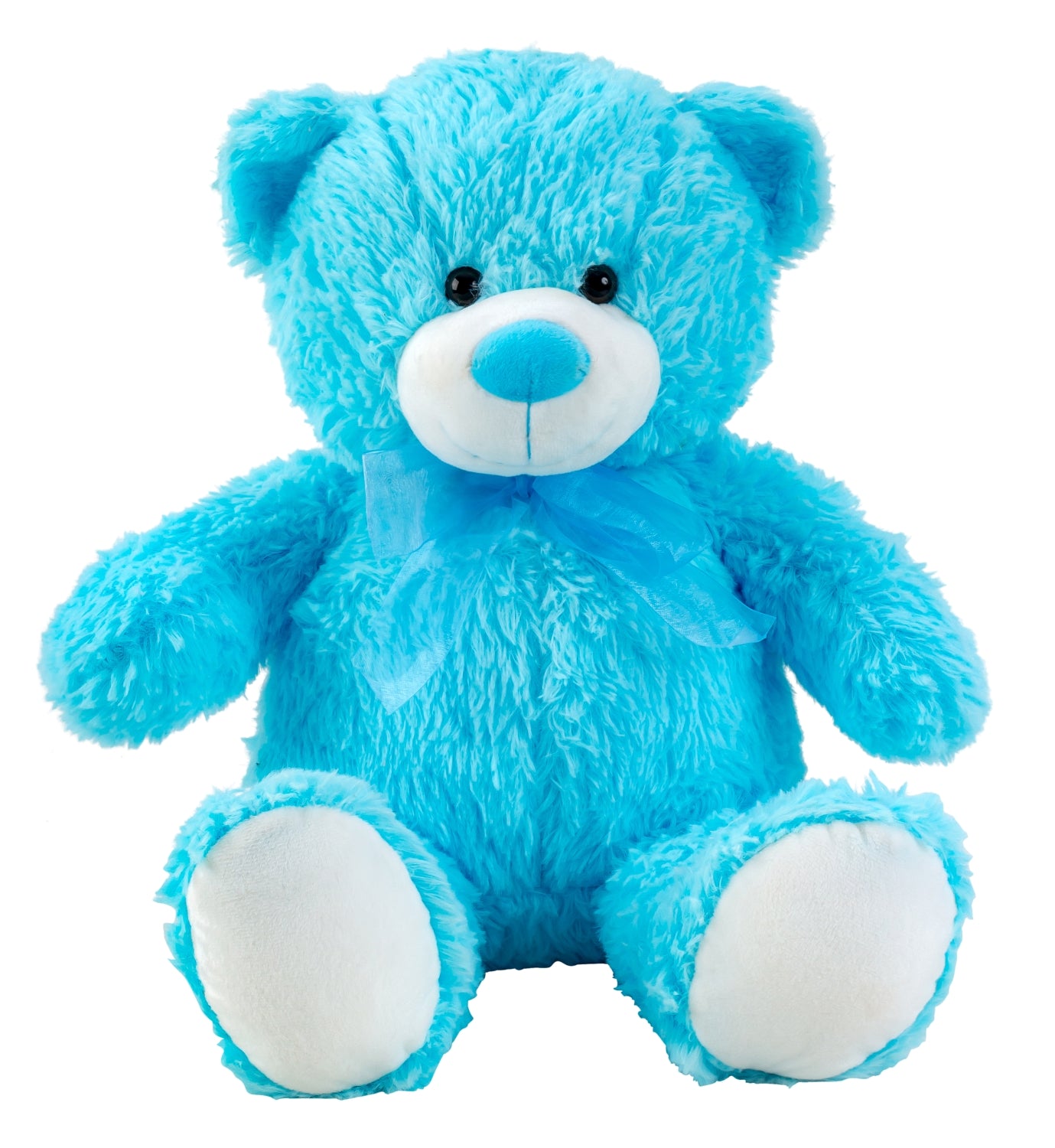 Teddy bear cuddly bear blue with bow 50 cm tall plush bear cuddly toy velvety soft