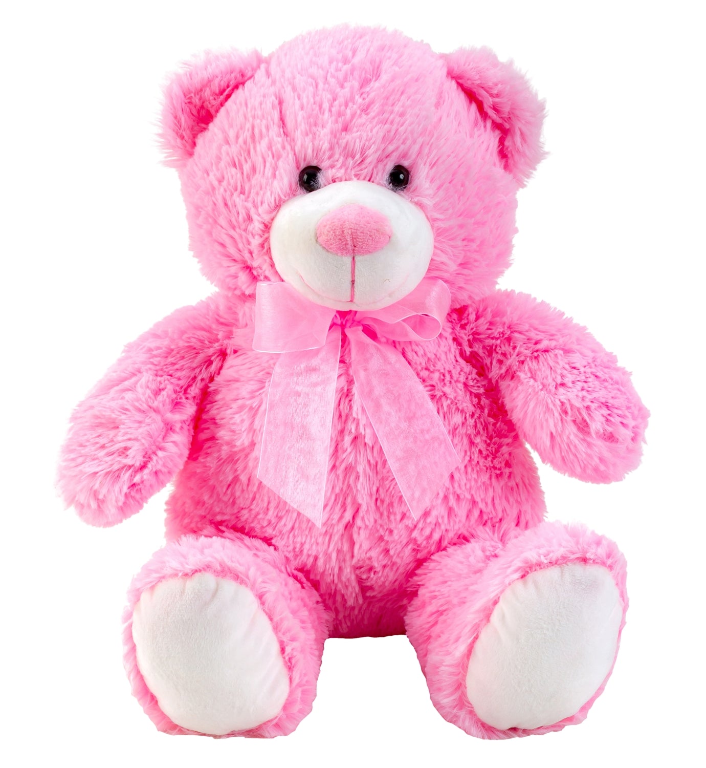 Teddybär Kuschelbär rosa mit Schleife 50 cm groß Plüschbär Kuscheltier samtig weich