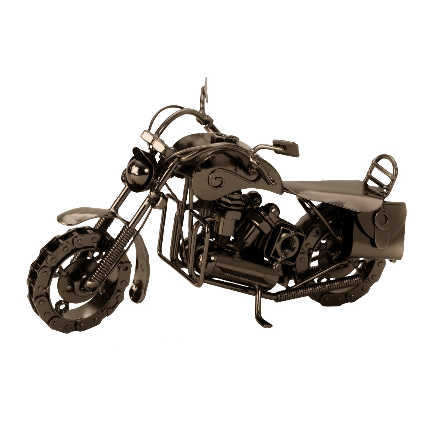 Modern sculpture decorative figure motorcycle made of metal length 26 cm height 15 cm