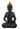 Sculpture moderne figure décorative Bouddha en pierre artificielle noir/or hauteur 30 cm largeur 18 cm