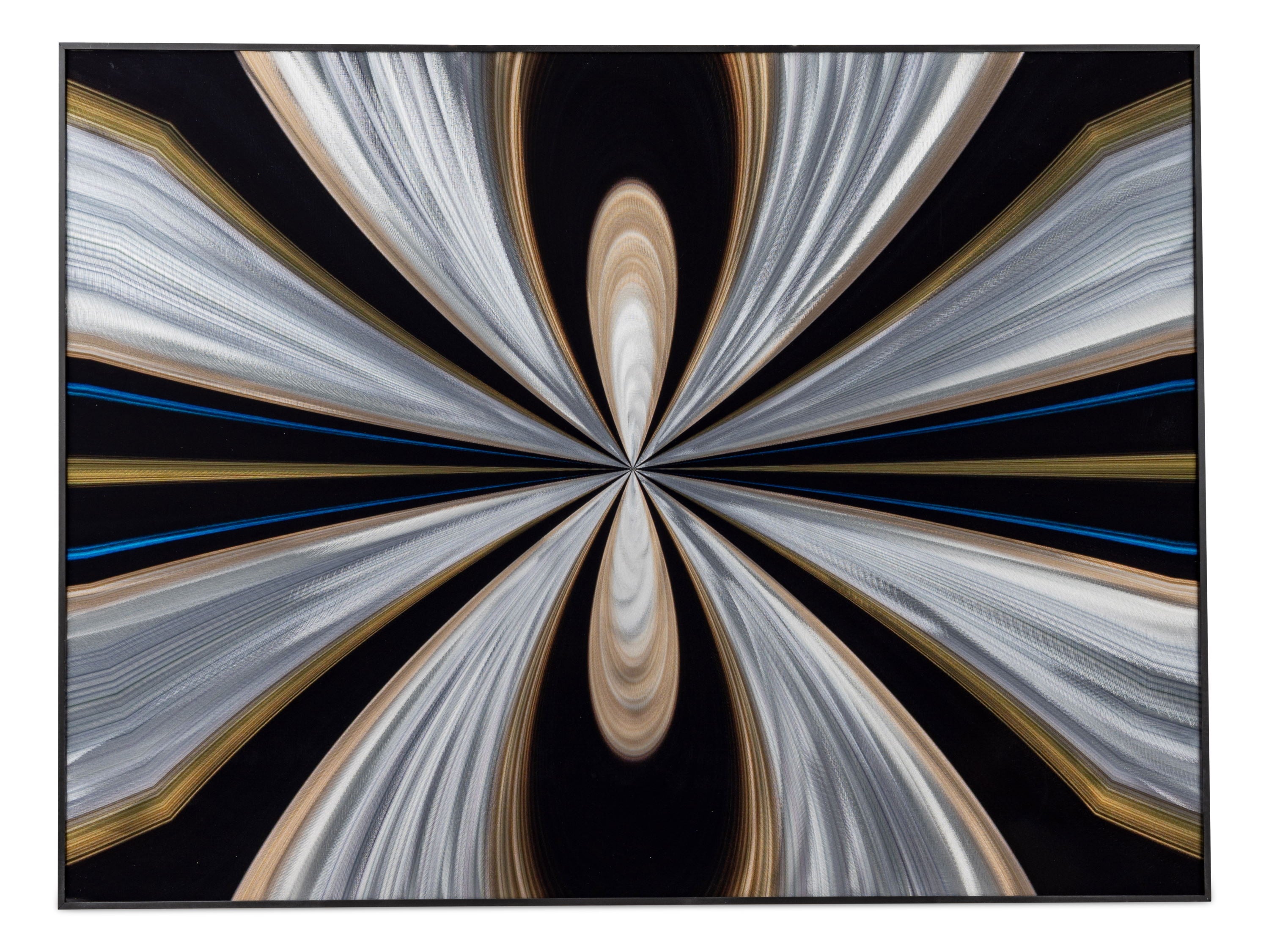 3D wall picture abstract made of aluminium including frame 60x80 cm