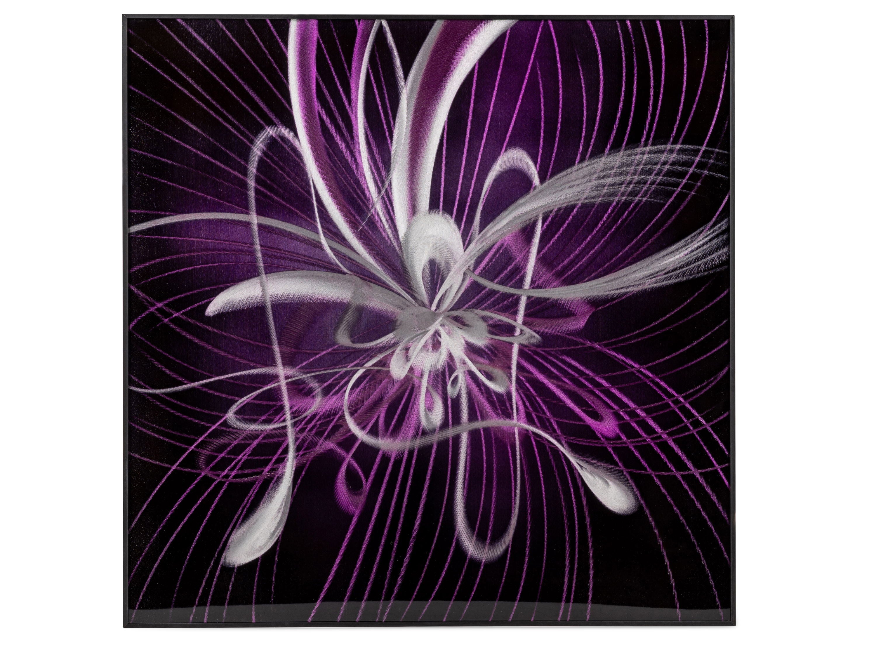 Tableau mural 3D abstrait en aluminium avec cadre 60x60 cm