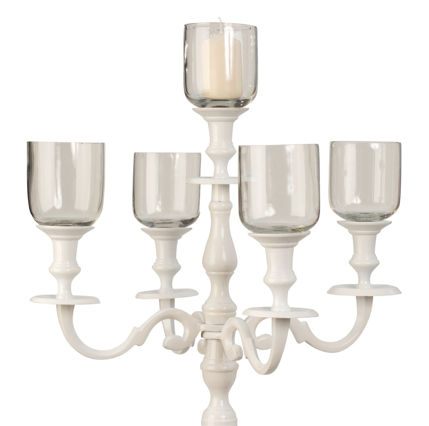 5 pieces matching glass inserts candle holder 5-armed candlestick candelabra height 10 cm diameter 7.5