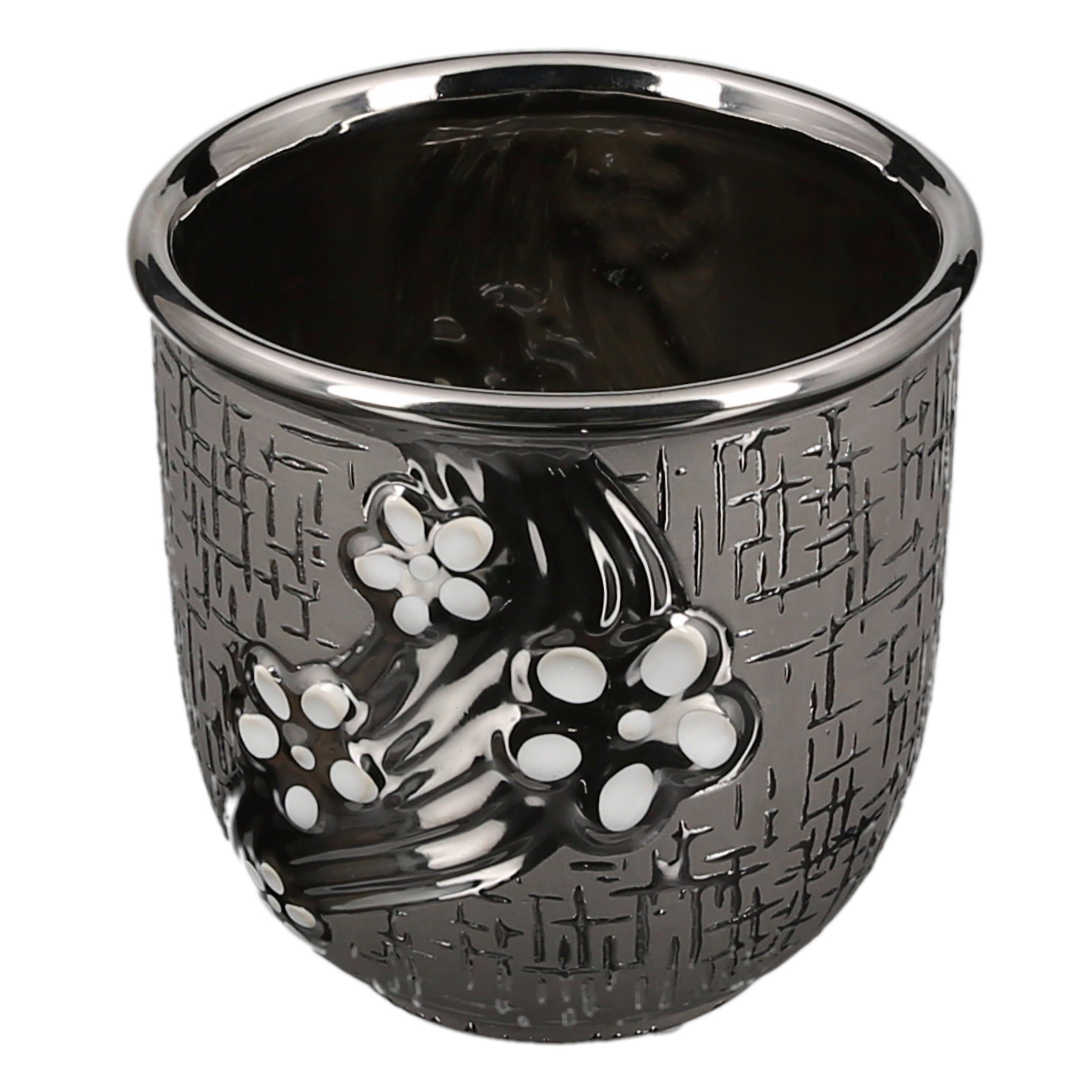 Plant pot vase for flowers made of ceramic in the color silver 13x13 cm