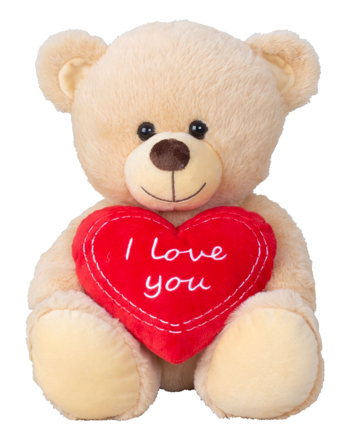 Ours en peluche ours en peluche beige avec nœud et inscription I Love You 30 cm de haut ours en peluche peluche