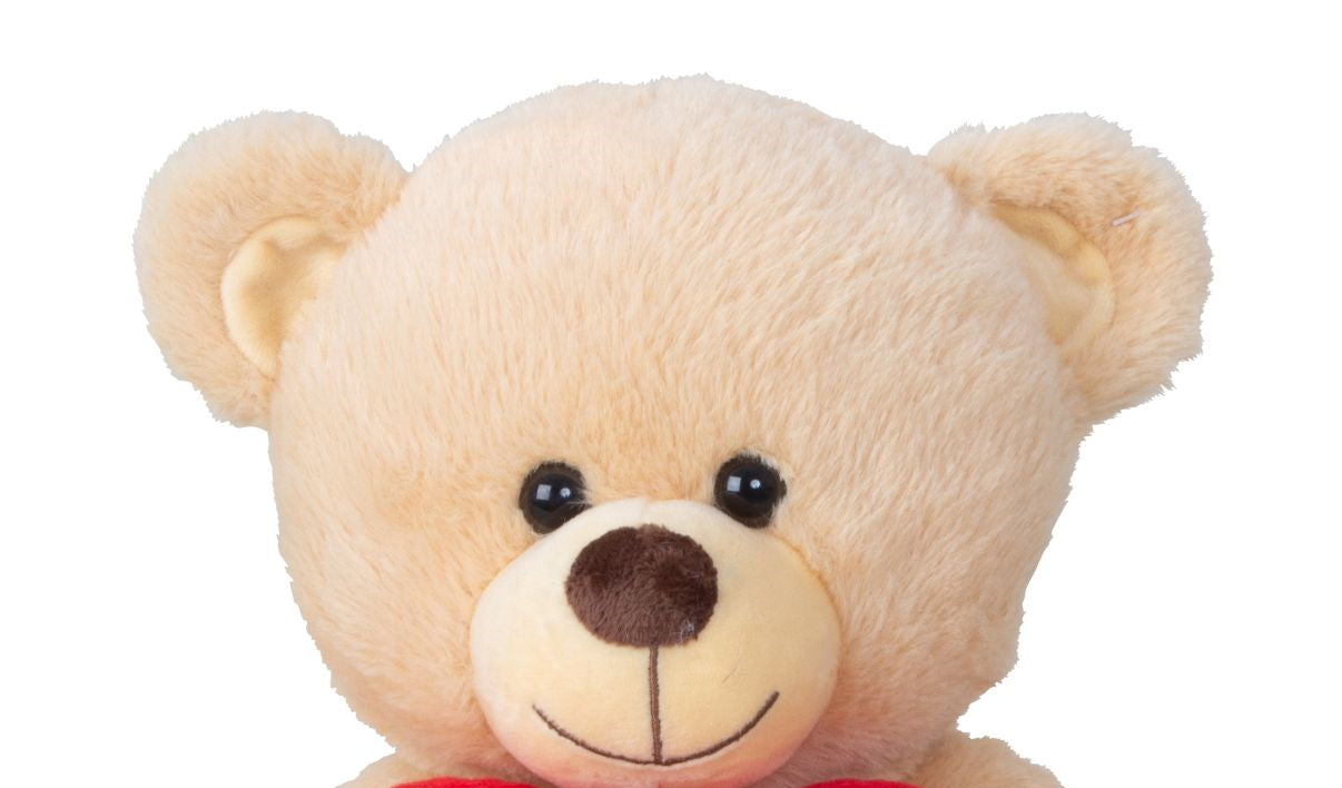 Ours en peluche ours en peluche beige avec nœud et inscription I Love You 30 cm de haut ours en peluche peluche