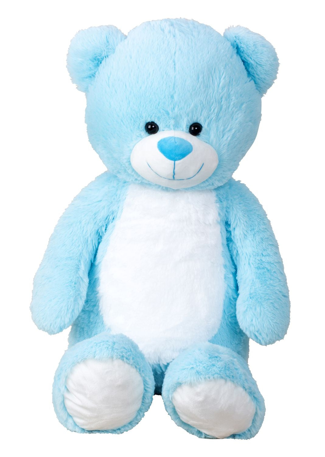 Riesen Teddybär Kuschelbär XXL 100 cm groß Blau Plüschbär Kuscheltier samtig weich