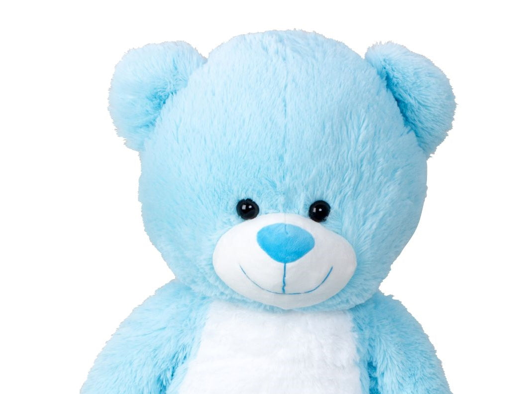 Riesen Teddybär Kuschelbär XXL 100 cm groß Blau Plüschbär Kuscheltier samtig weich