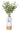 Vase décoratif moderne vase à fleurs vase de table en céramique et bois blanc/marron hauteur 26 cm