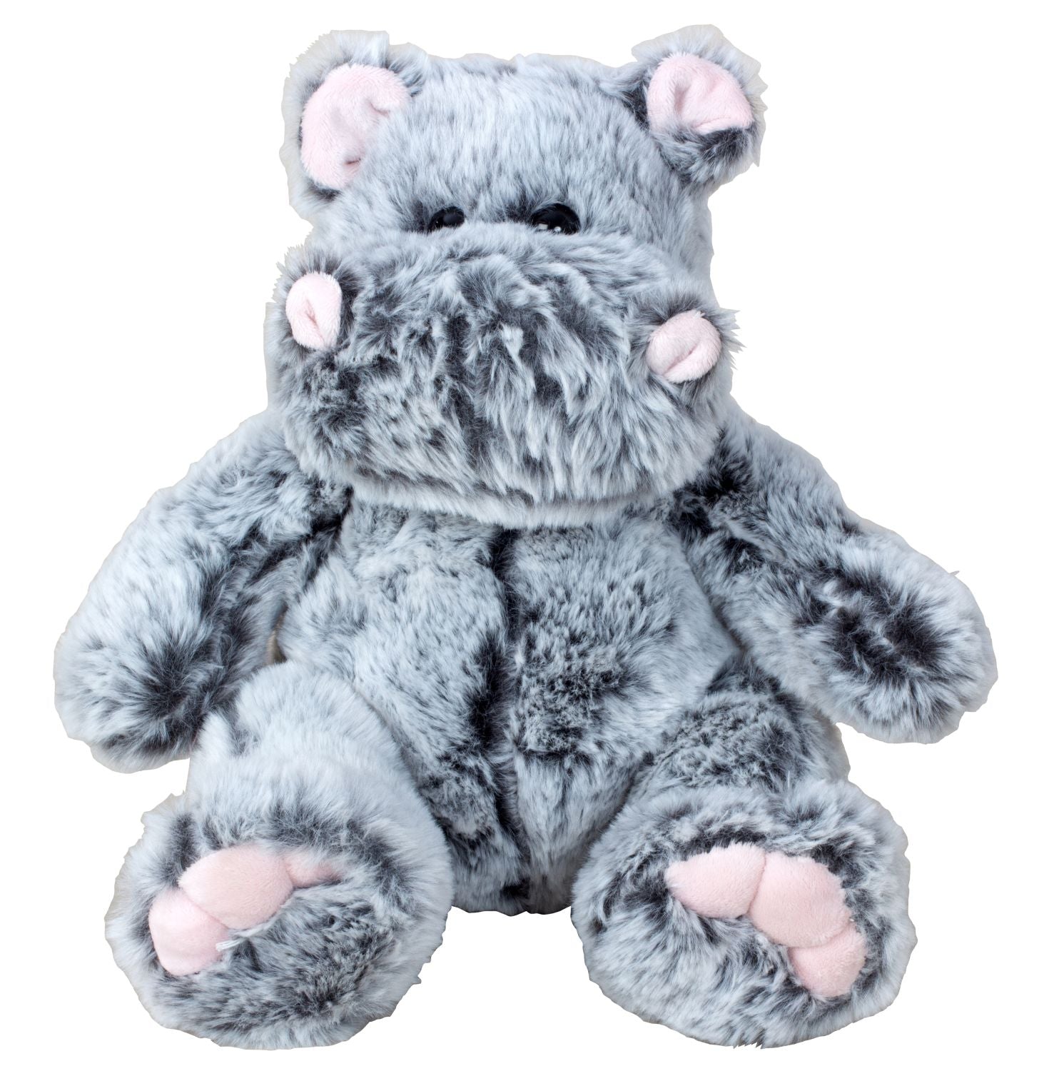 Teddy bear cuddly bear hippo grey sitting plush bear cuddly toy velvety soft (26 cm)