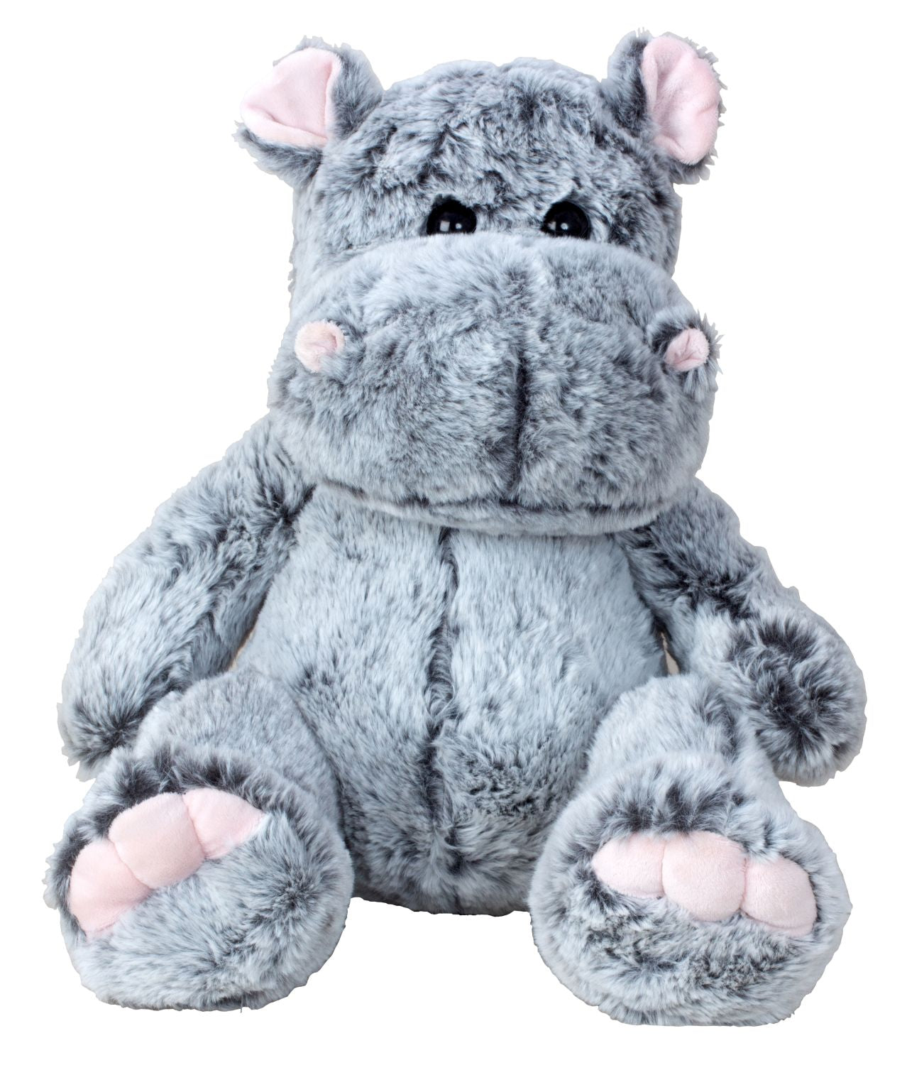 Teddy bear cuddly bear hippo grey sitting plush bear cuddly toy velvety soft (40 cm)