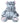 Teddy bear cuddly bear hippo grey sitting plush bear cuddly toy velvety soft (40 cm)