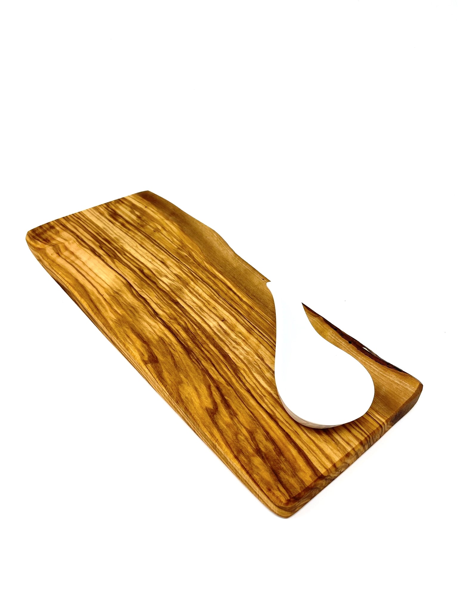 Serving tray Serving plate made of high-quality olive wood including dip bowl | Snack board | 35x13cm