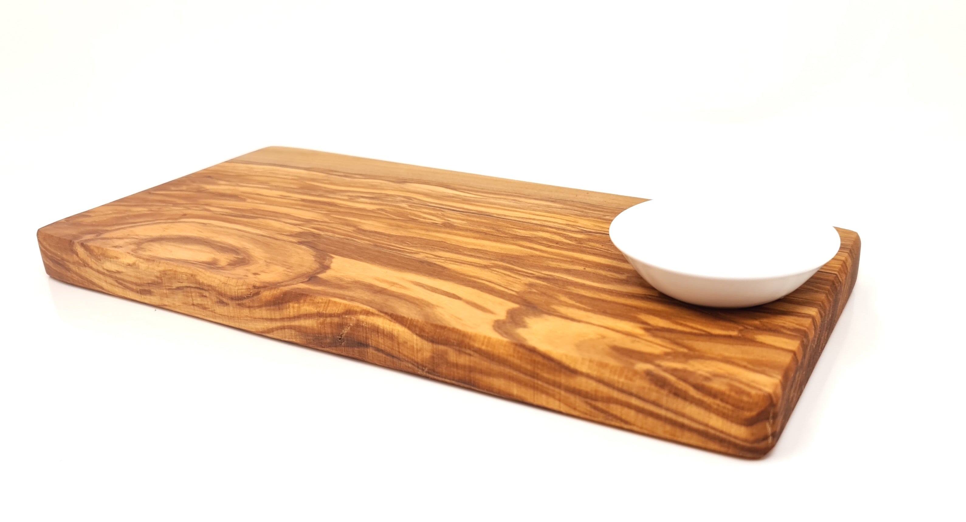 Serving board Serving plate made of high-quality olive wood including dip bowl | Snack board | 28x13 cm