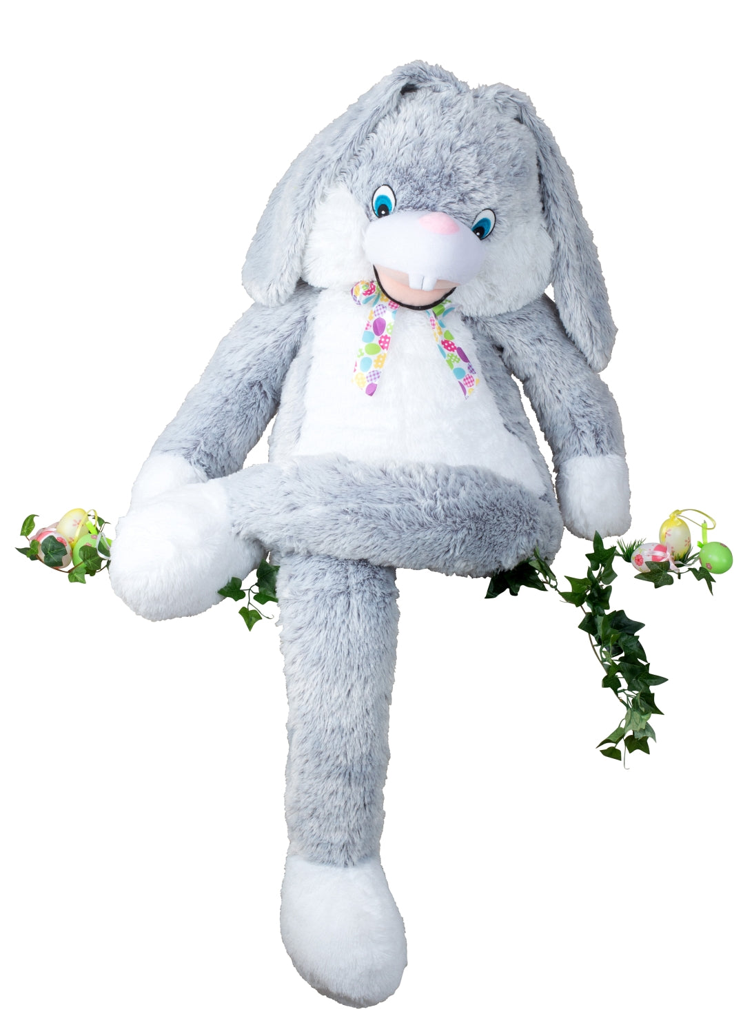 Énorme peluche lapin XXL 150 cm de haut ours en peluche blanc/gris