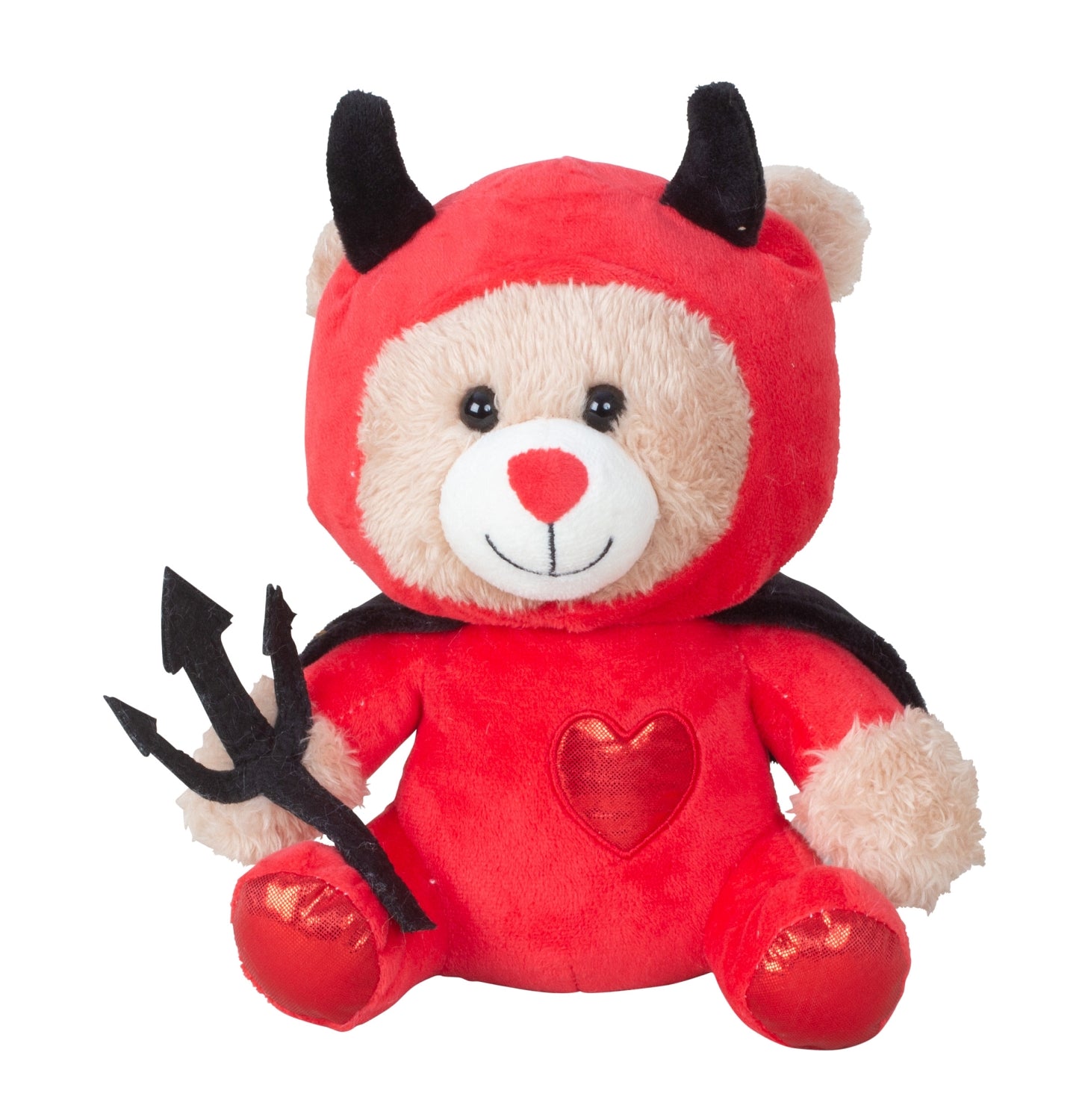 Ours en peluche en costume de diable hauteur 22 cm de haut ours en peluche doux et velouté