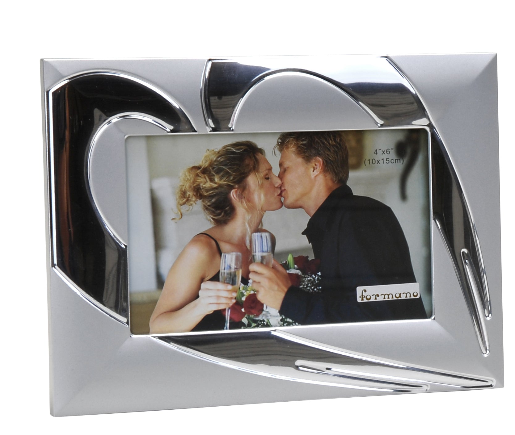 Modern photo frame picture frame heart made of aluminium 10x15 cm