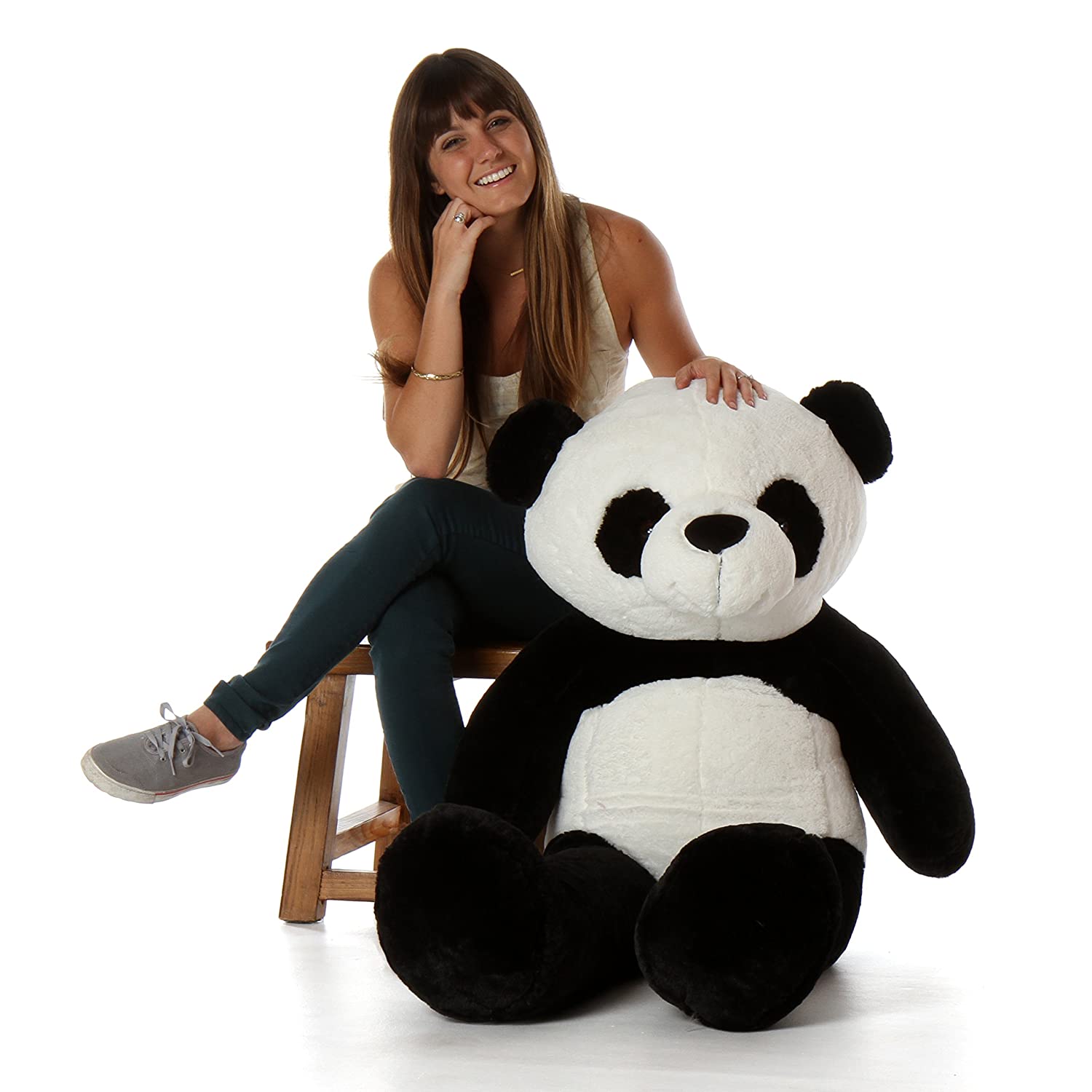 Ours en peluche géant panda ours en peluche 130 cm XXL ours en peluche ours panda velouté