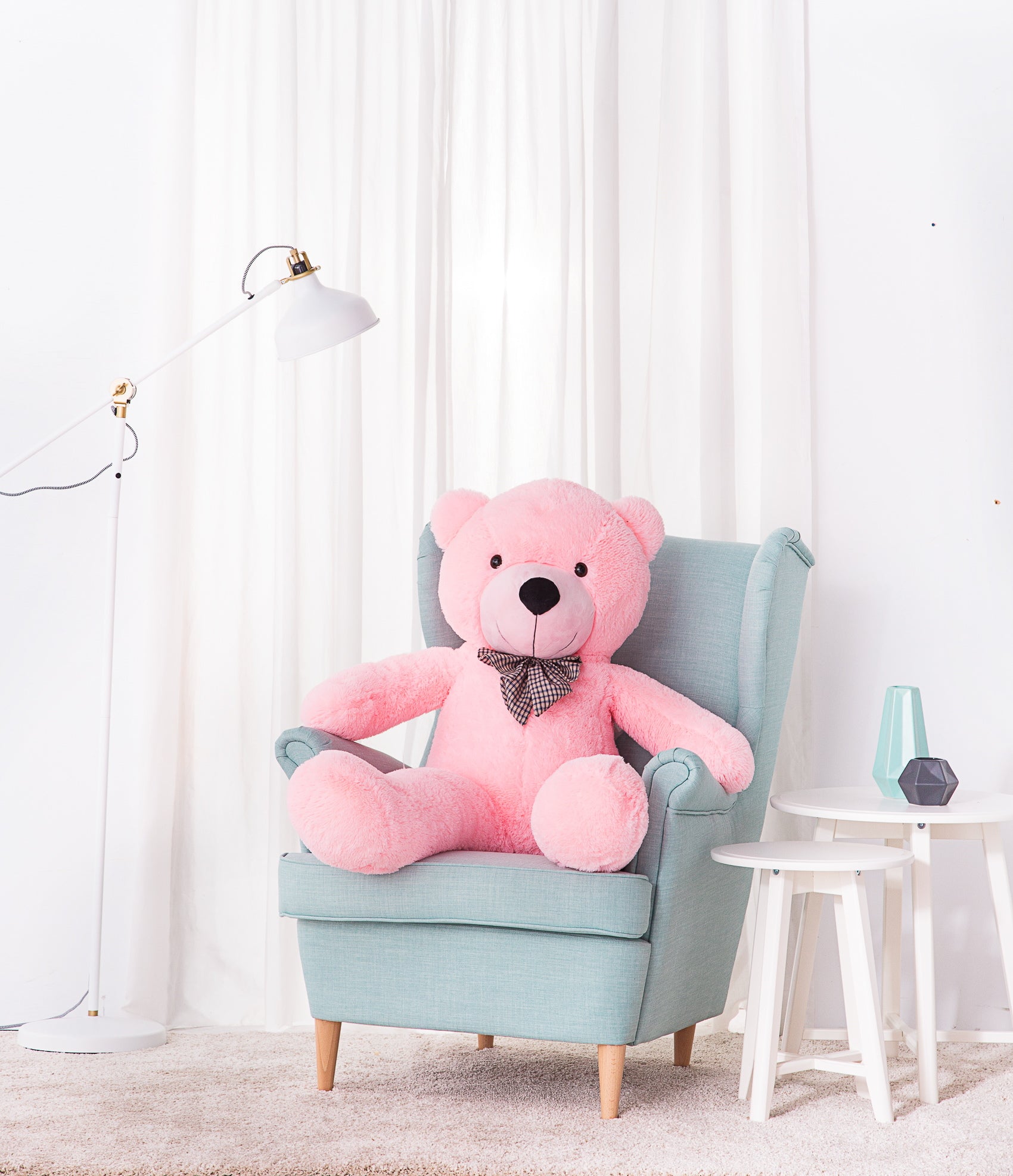 XXL teddy bear cuddly bear pink 130 cm plush bear cuddly toy super soft