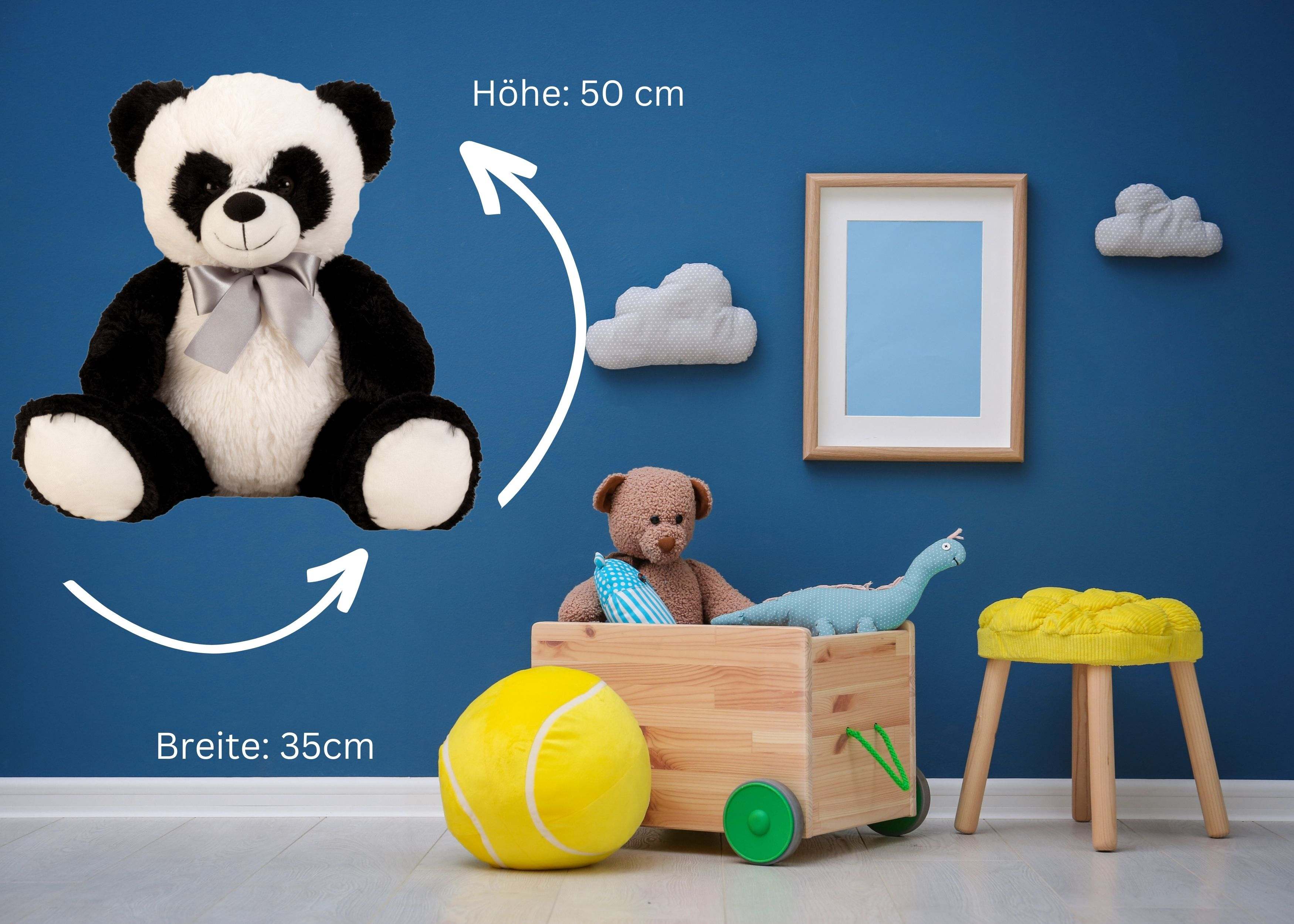 Süßer Pandabär Kuschelbär 50 cm groß Plüschbär Kuscheltier Panda samtig weich