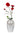 Vase décoratif moderne vase à fleurs vase de table en céramique blanc/argent hauteur 22 cm