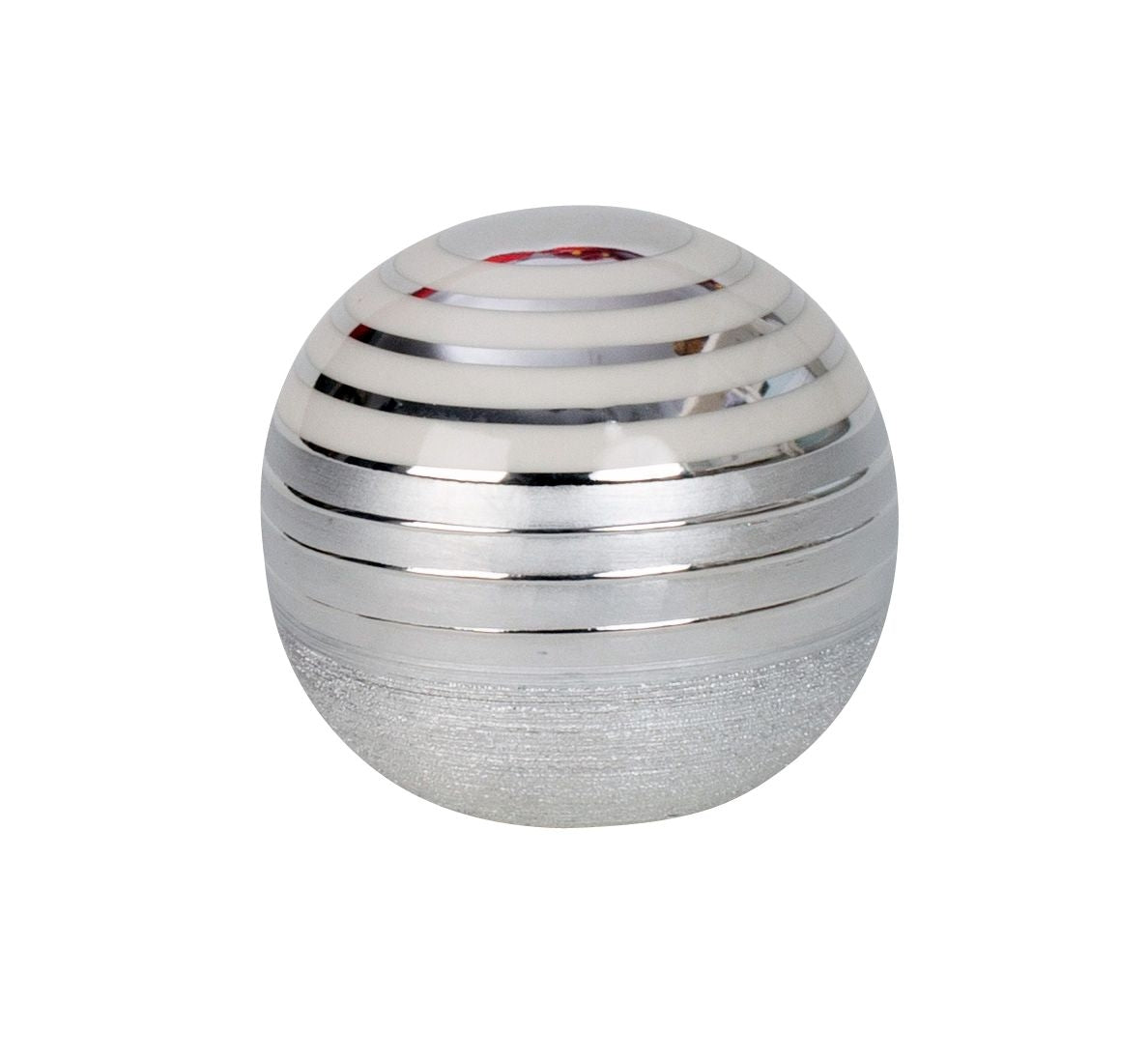 Modern decorative ball decorative figure made of ceramic white/silver 13x12 cm