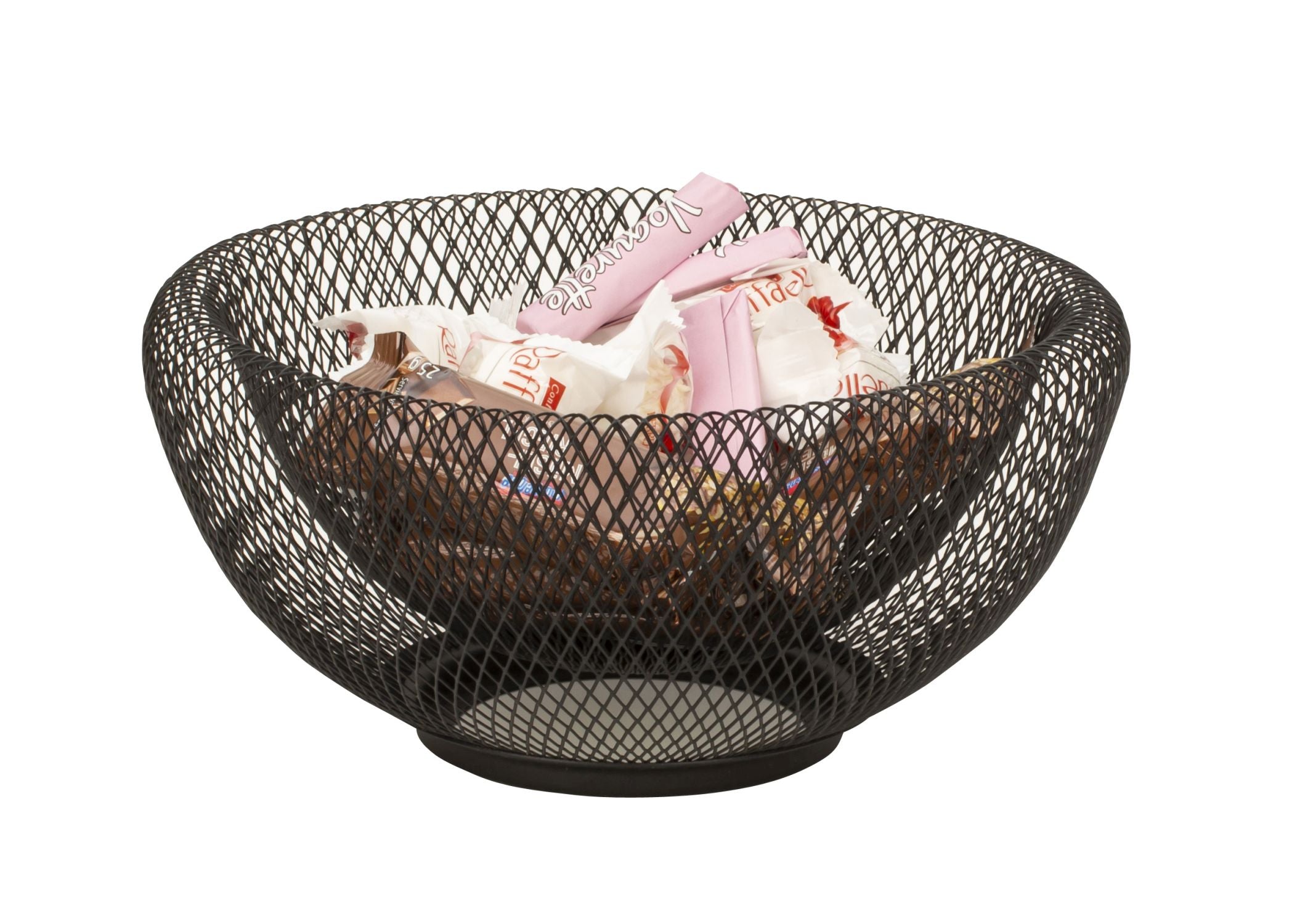 Modern metal fruit basket, black double-walled fruit bowl, fruit storage basket 25x13 cm