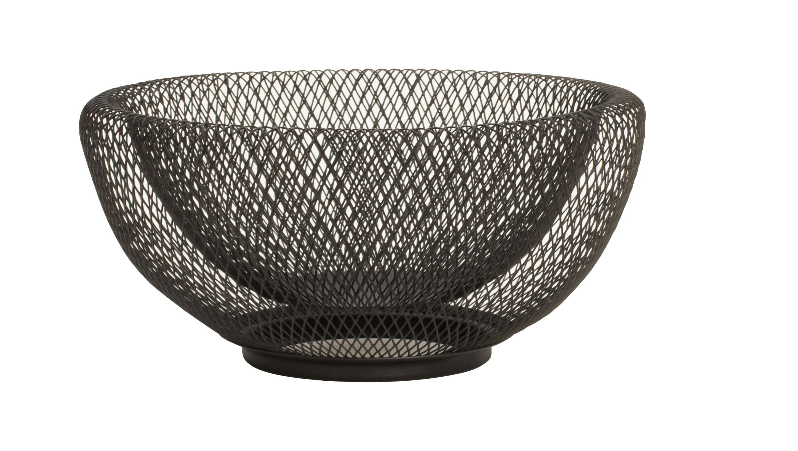 Modern metal fruit basket, black double-walled fruit bowl, fruit storage basket 25x13 cm