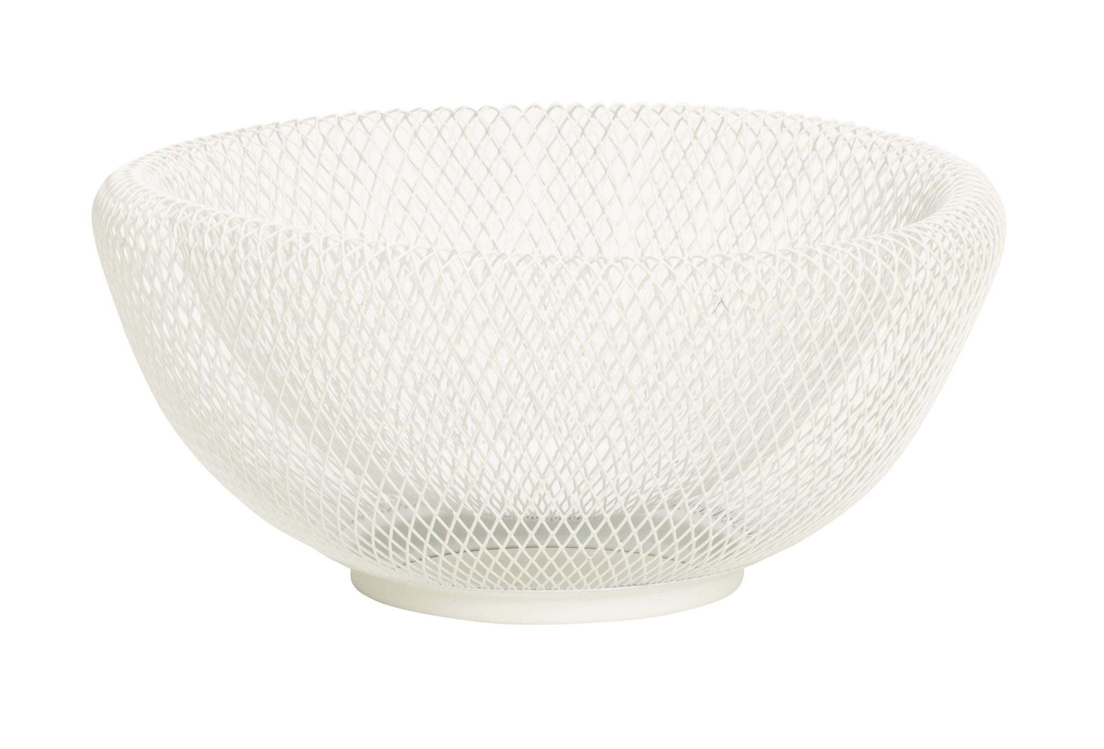 Modern metal fruit basket, white double-walled fruit bowl, fruit storage basket 25x13 cm