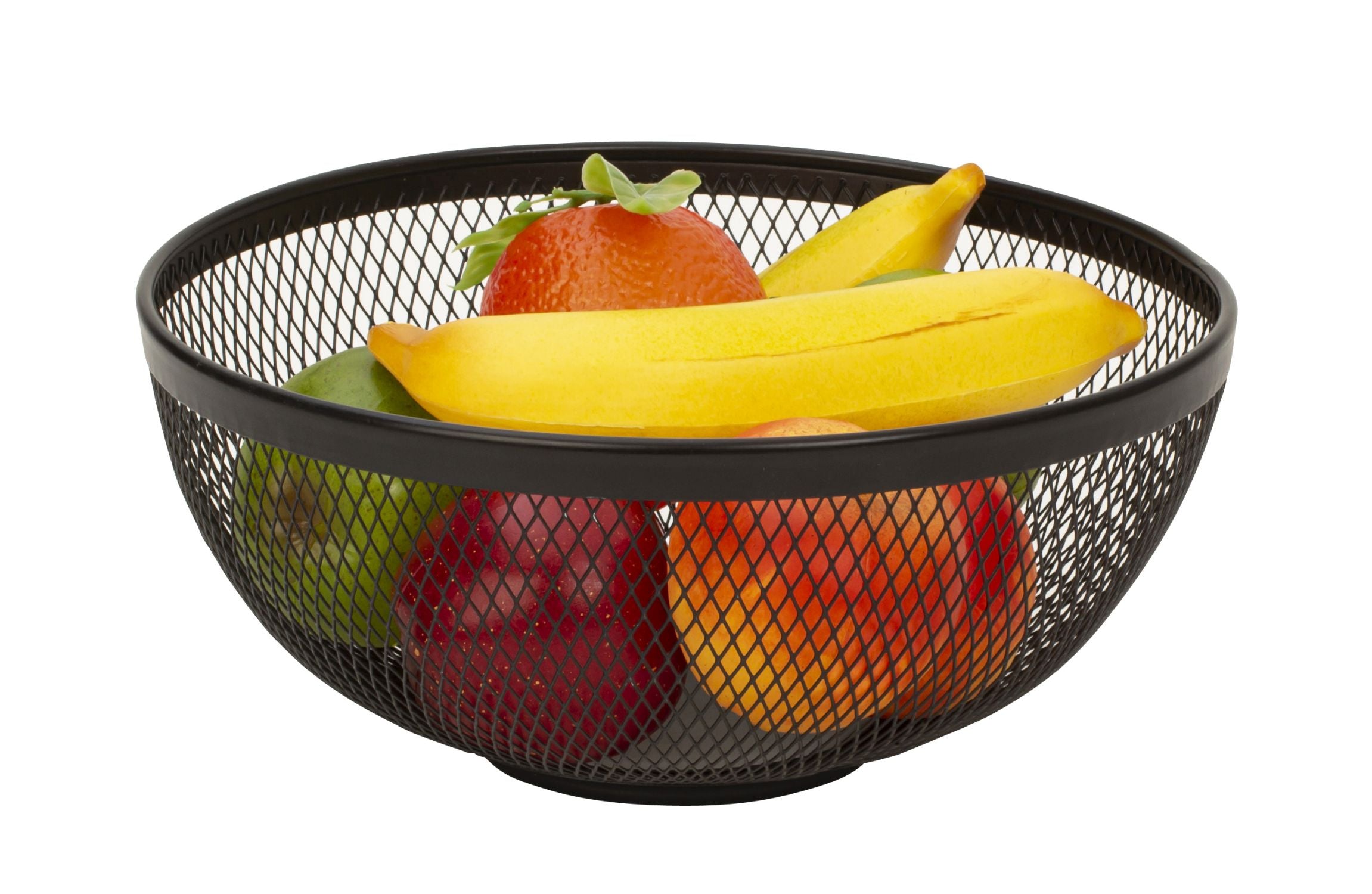 Modern fruit basket fruit bowl made of metal black 26x12 cm