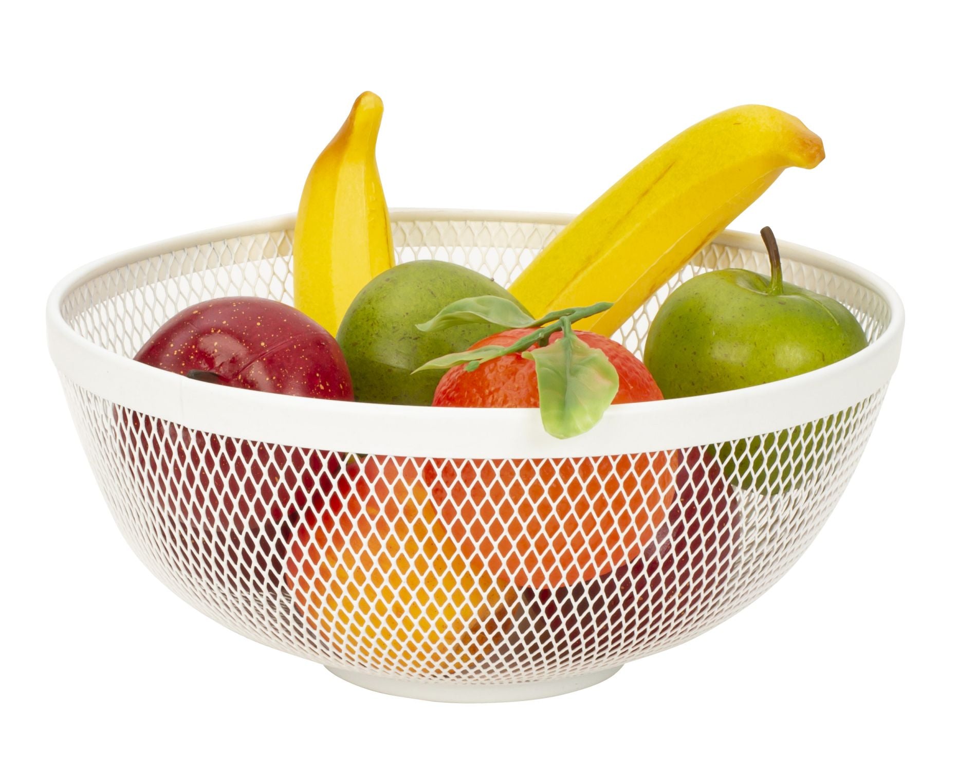 Modern fruit basket fruit bowl made of metal white 26x12 cm