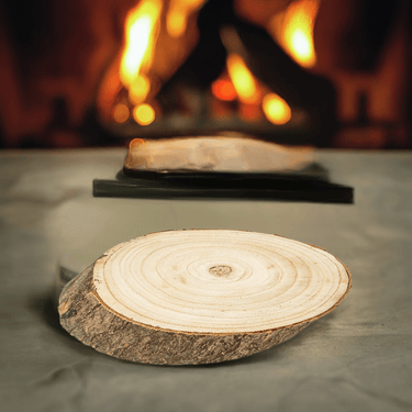 2er Set Große Naturholz Baumscheiben 32x22 cm Baumstamm Scheiben Holzscheiben Rohlinge mit Rinde - Lifestyle & More