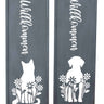 2x Gartenschild Willkommen | Katze & Hund | mit Blumen und verziert aus Metall grau Höhe 83 cm - Lifestyle & More