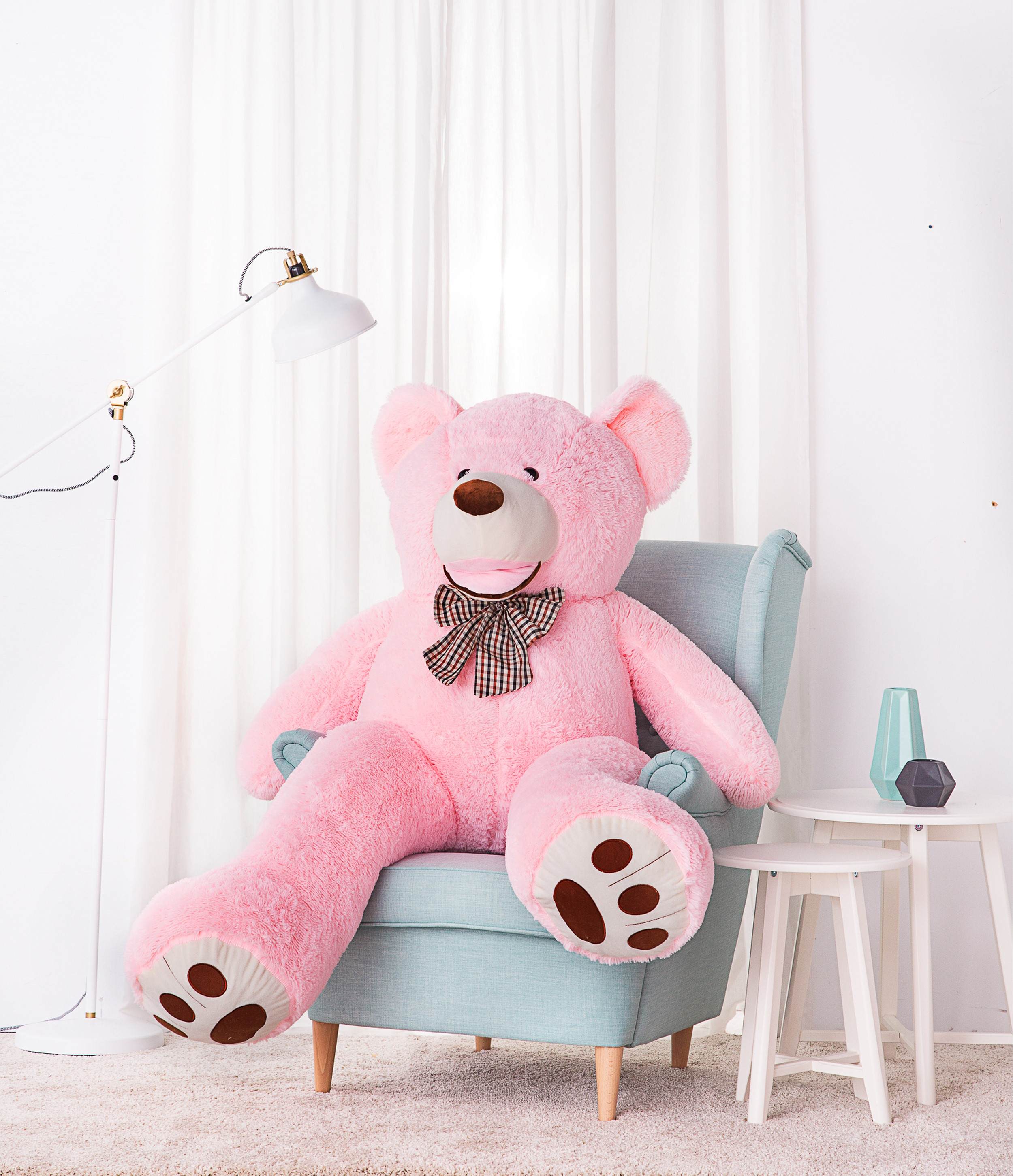 Riesen Teddybär Kuschelbär 160 cm Groß XXL pink Plüschbär Kuscheltier samtig weich