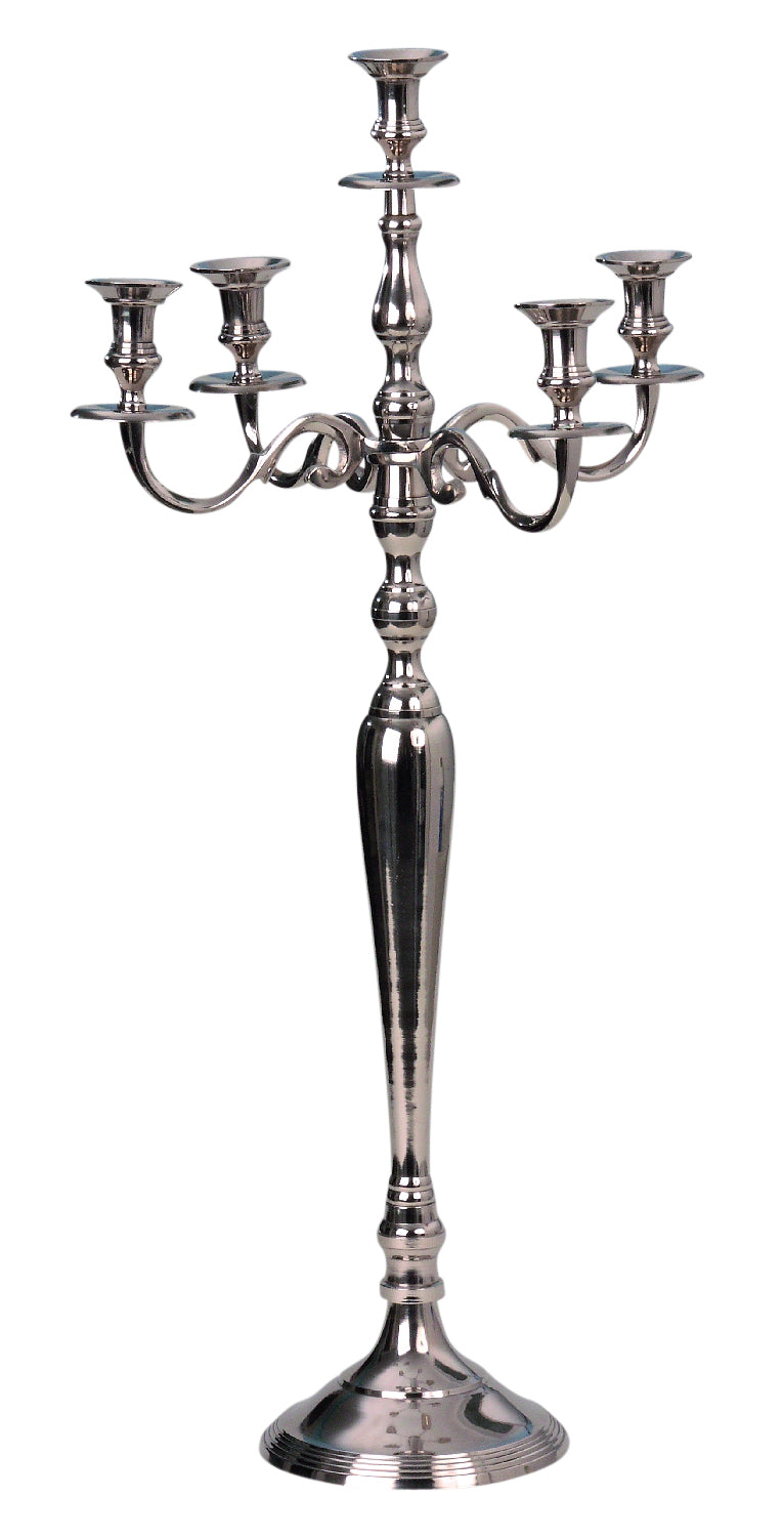 Candlestick 5-armed candlestick candelabra made of metal silver height 80 cm