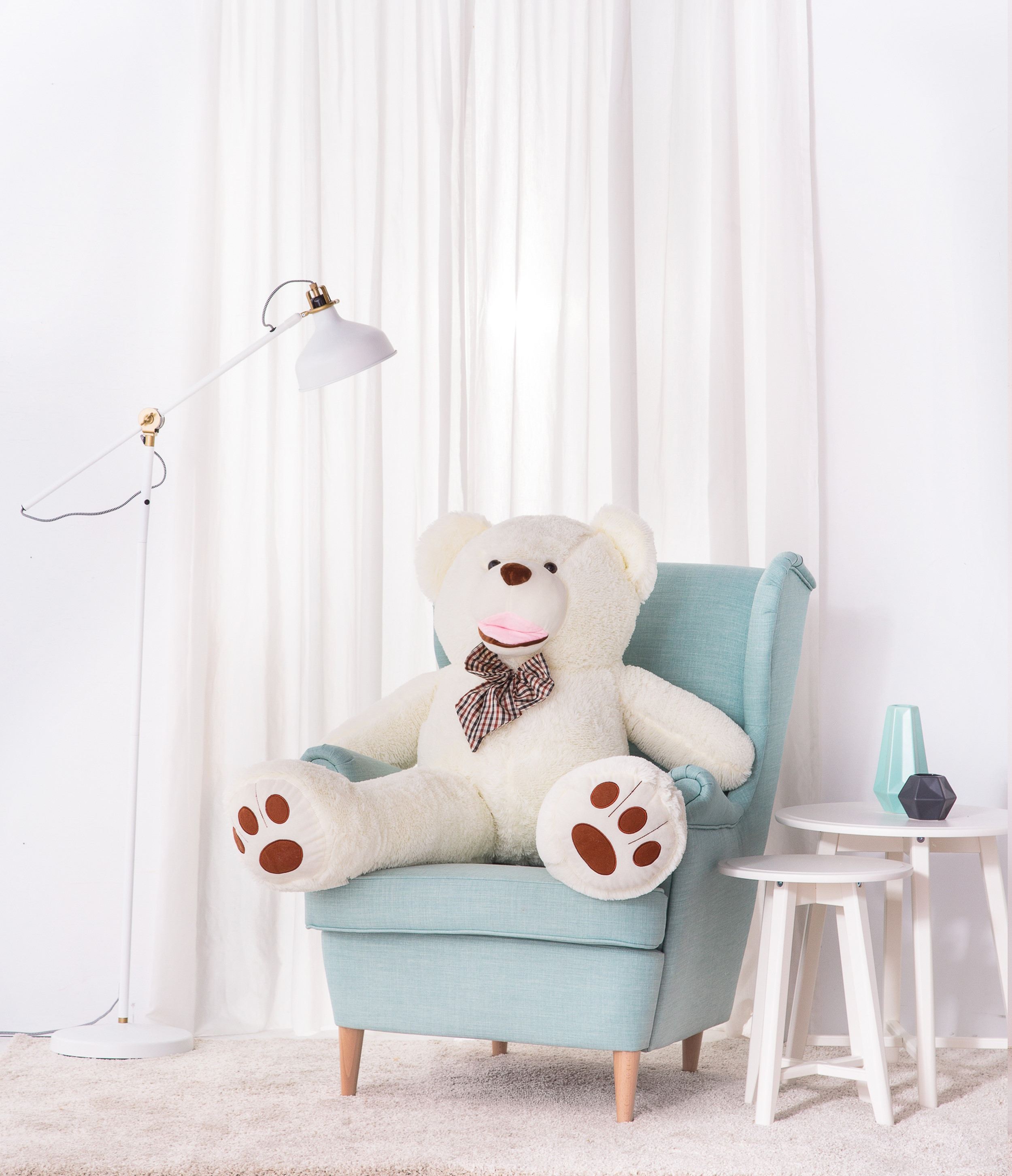 Ours en peluche géant ours en peluche 130 cm grand XL ours en peluche blanc peluche veloutée