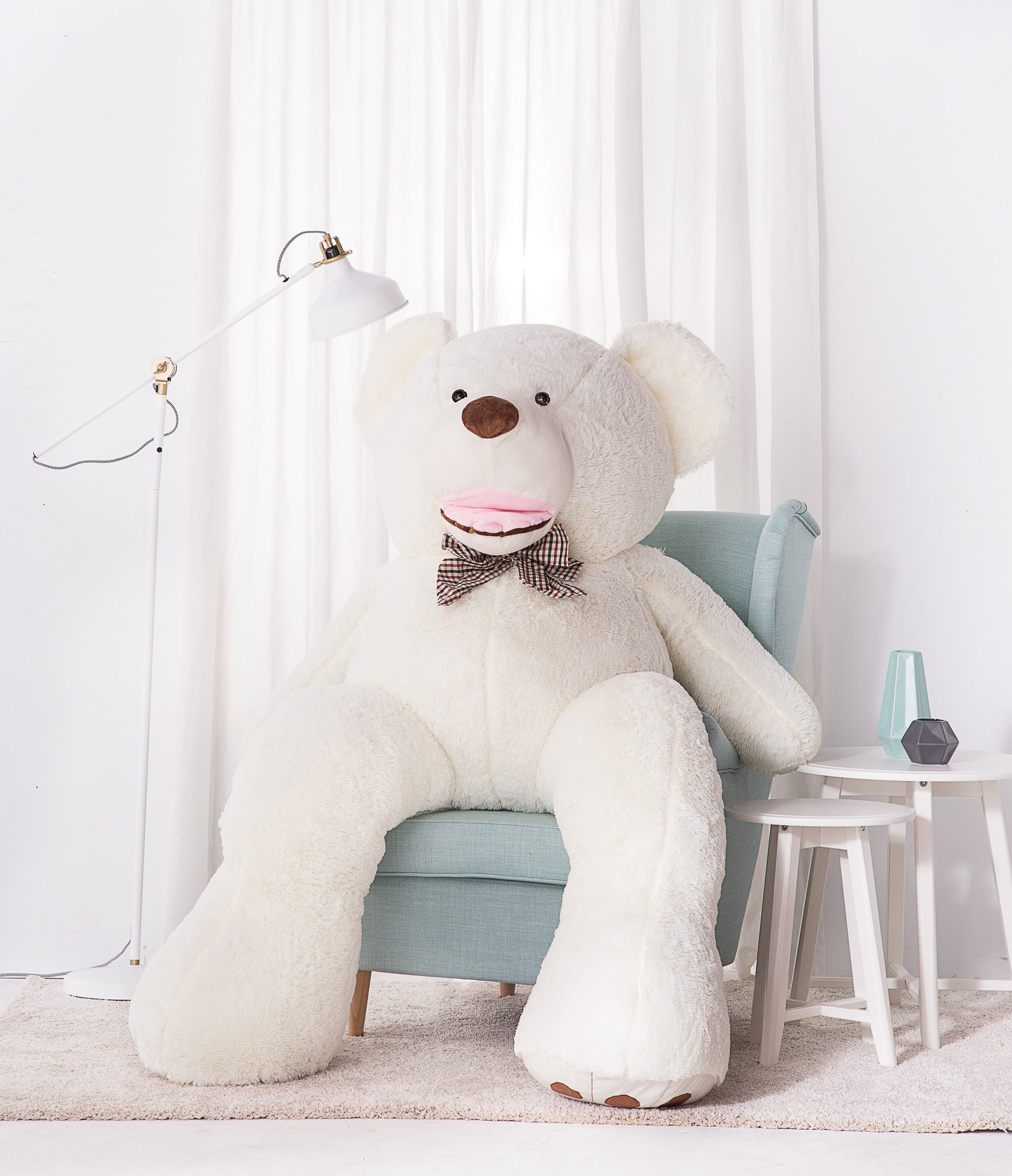 Giant teddy bear cuddly bear 160 cm large XXL white plush bear cuddly toy velvety soft