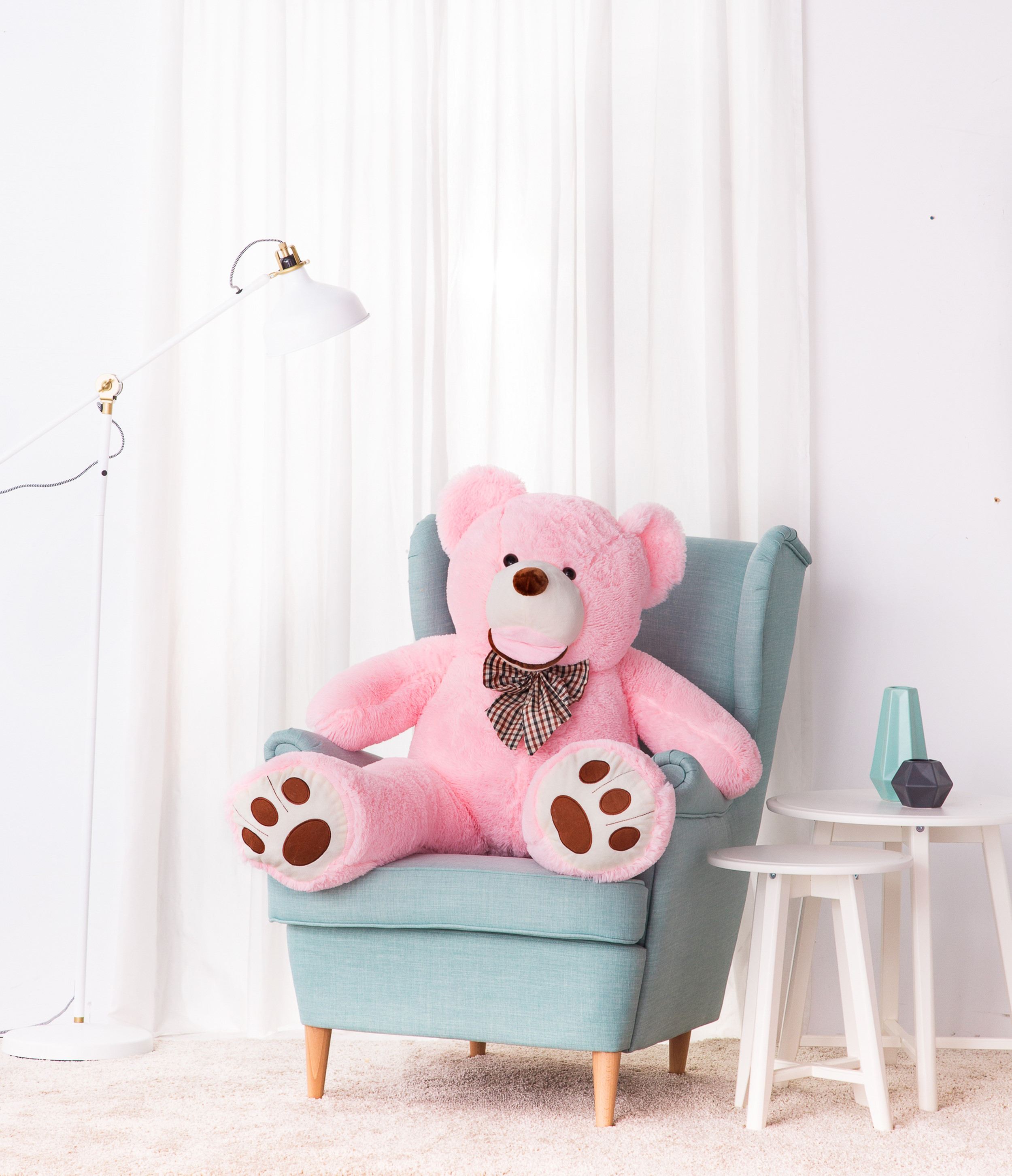 Ours en peluche géant ours en peluche 90 cm grand ours en peluche rose peluche veloutée