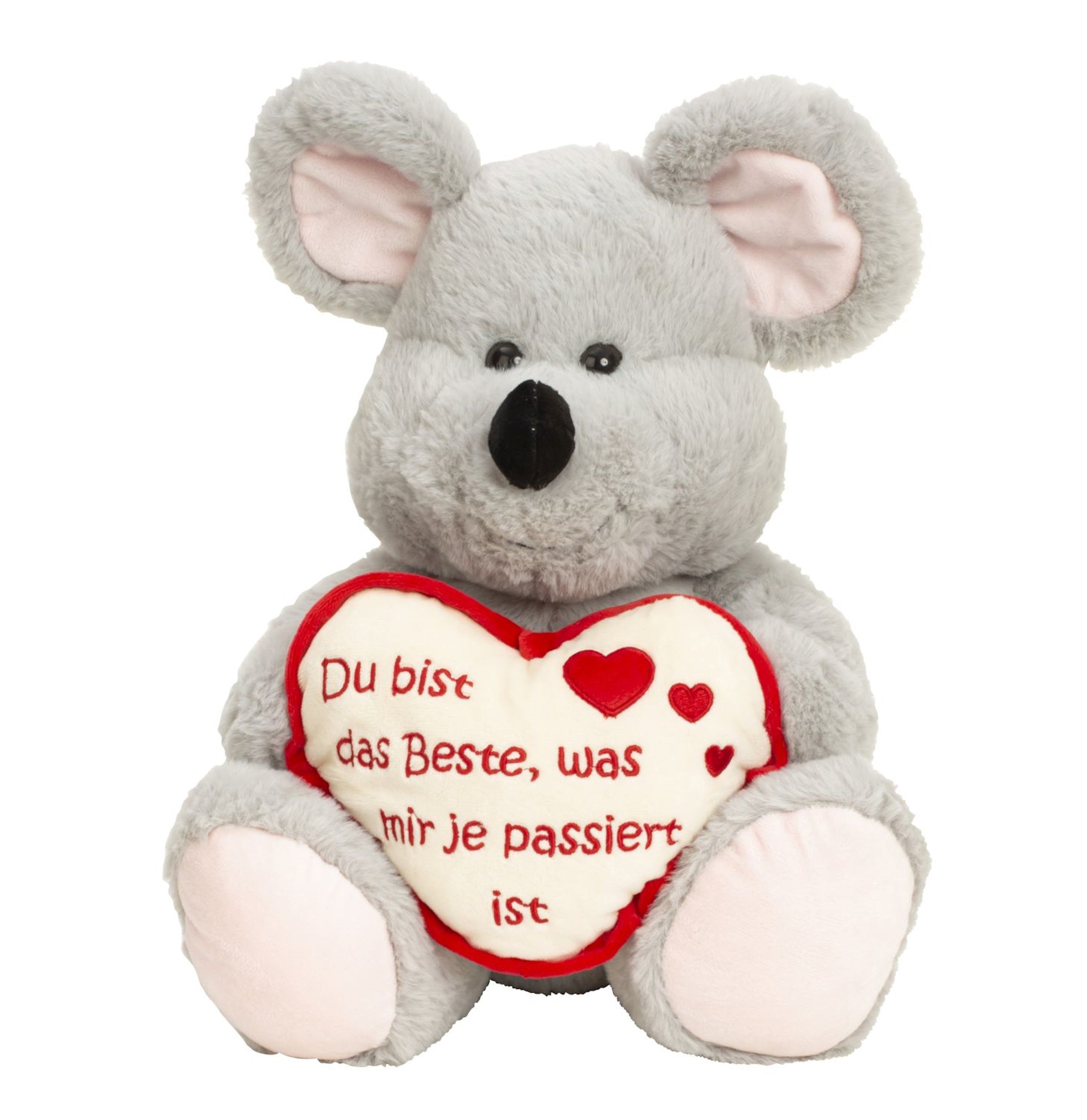 Cuddly toy mouse with heart you are the best 30 cm tall plush mouse plush bear velvety soft