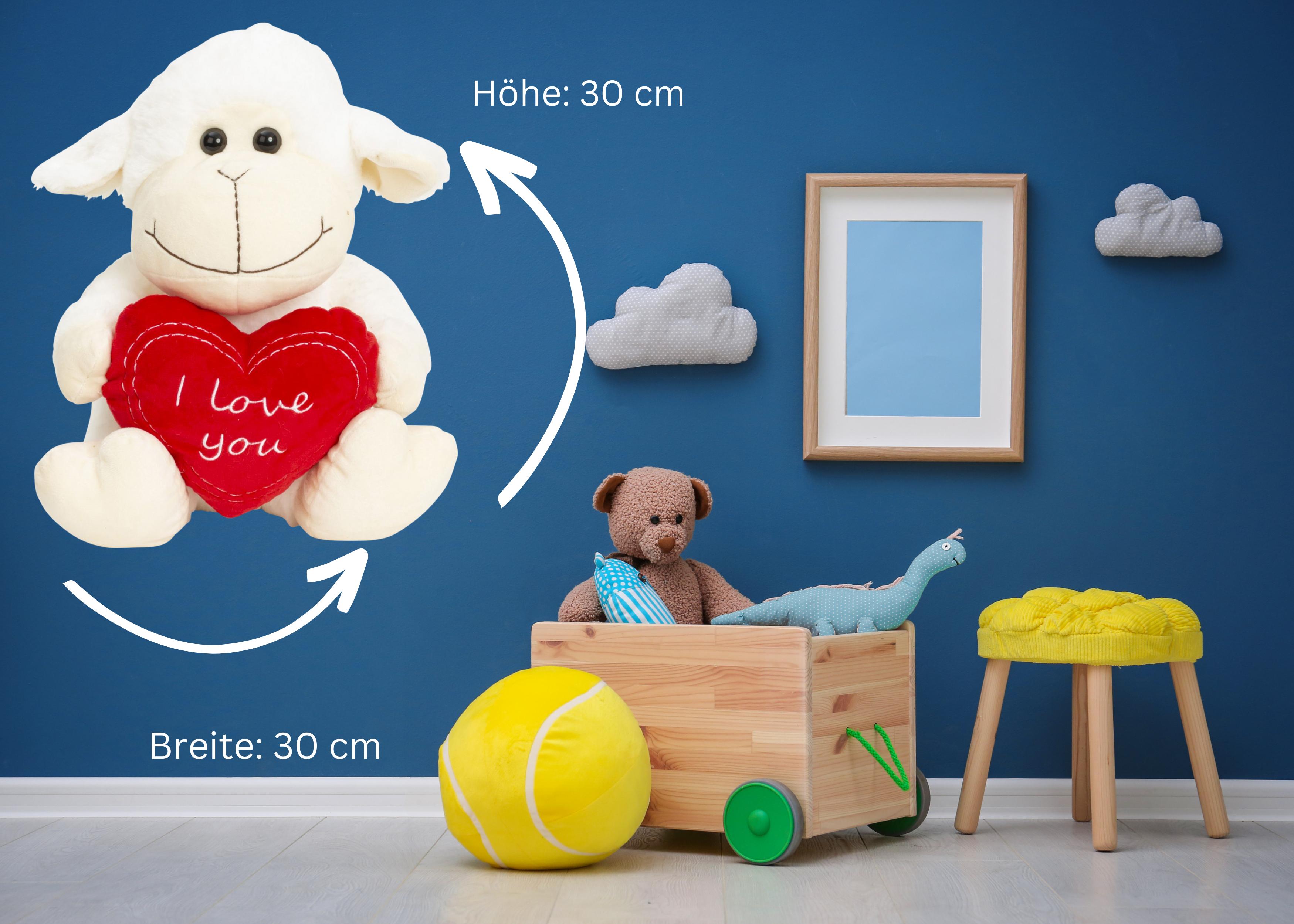 Peluche mouton avec coeur I Love you 30 cm grande peluche mouton ours en peluche doux et velouté