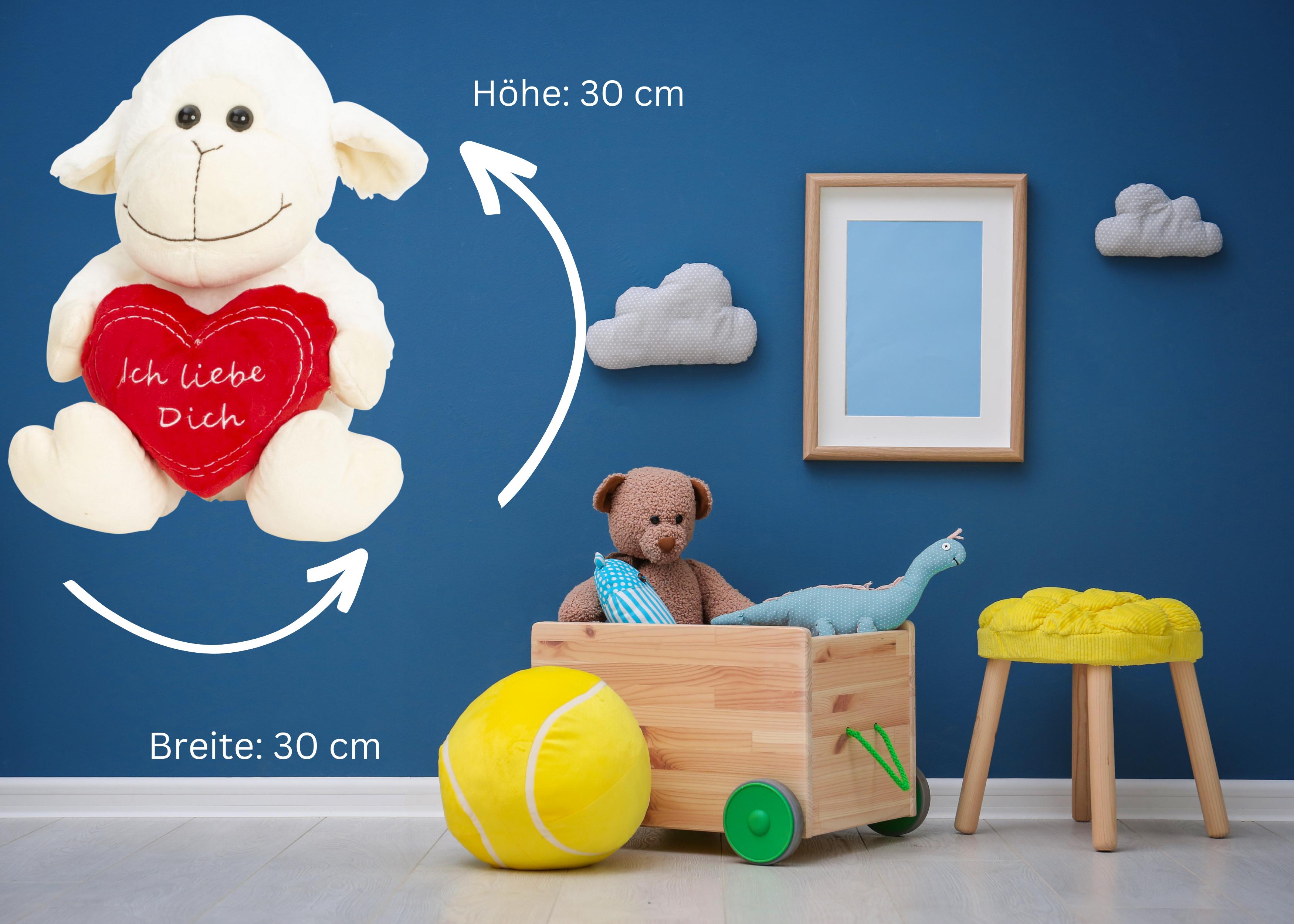 Peluche mouton avec coeur Je t'aime 30 cm de haut mouton en peluche ours en peluche doux et velouté